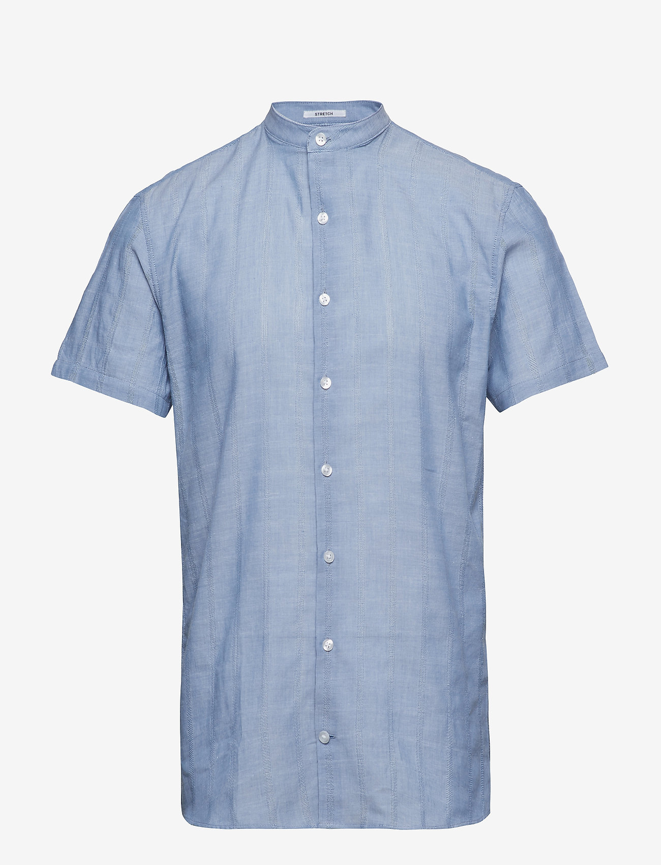 Lindbergh - Structure mandarin shirt S/S - blue - 0