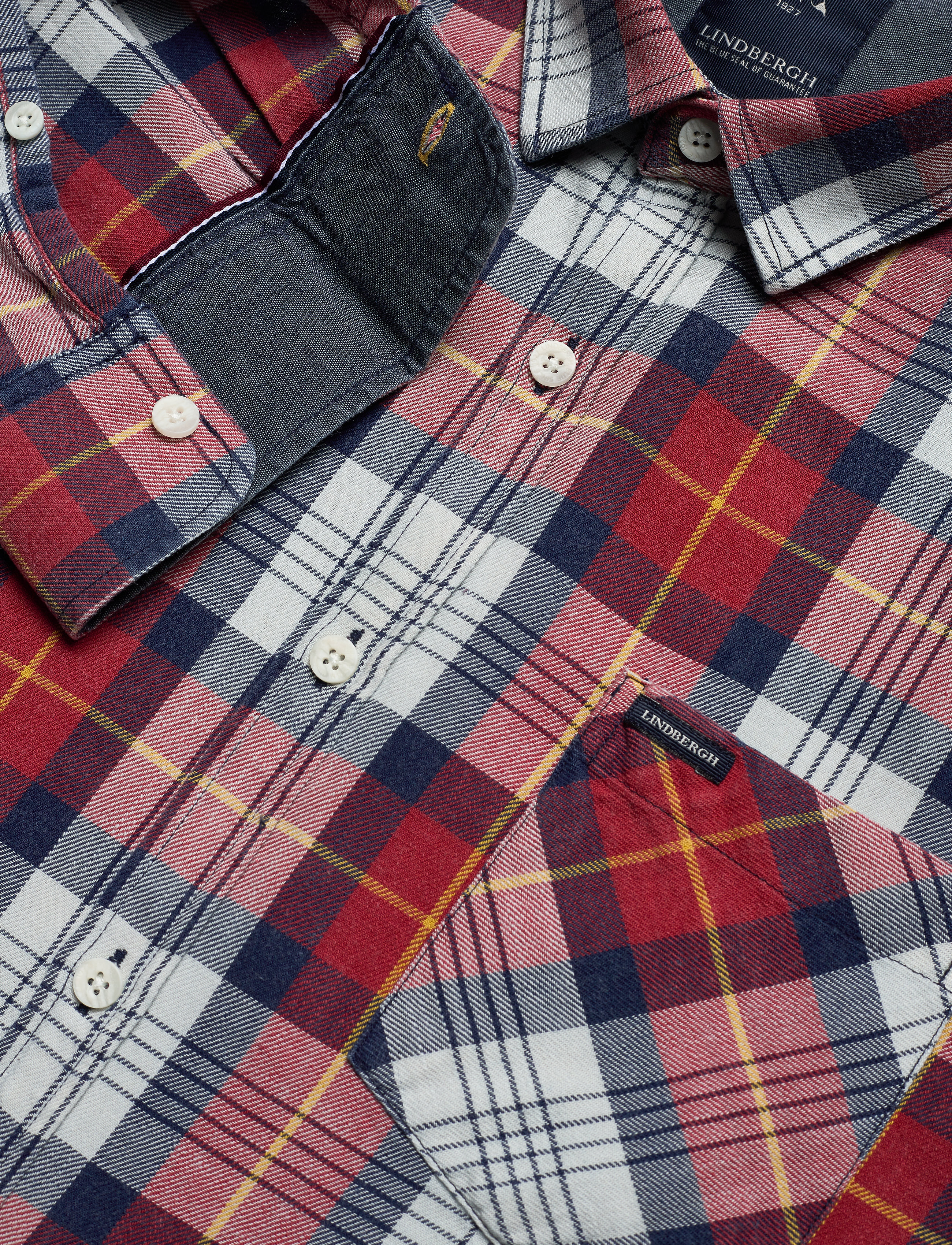 Lindbergh - Checked L/S shirt - red - 2