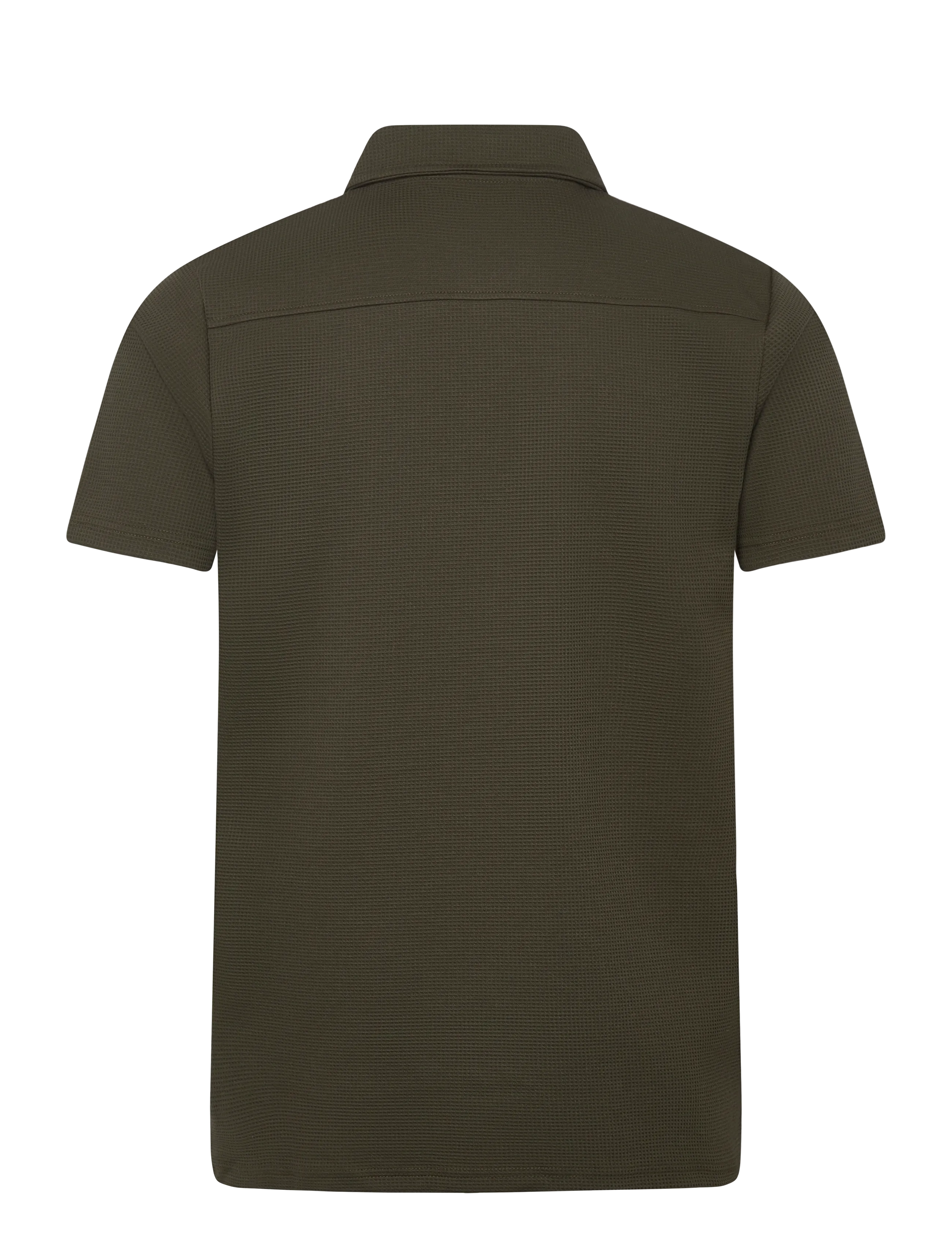 Lindbergh - Waffle short sleeve shirt - kortærmede skjorter - army - 2