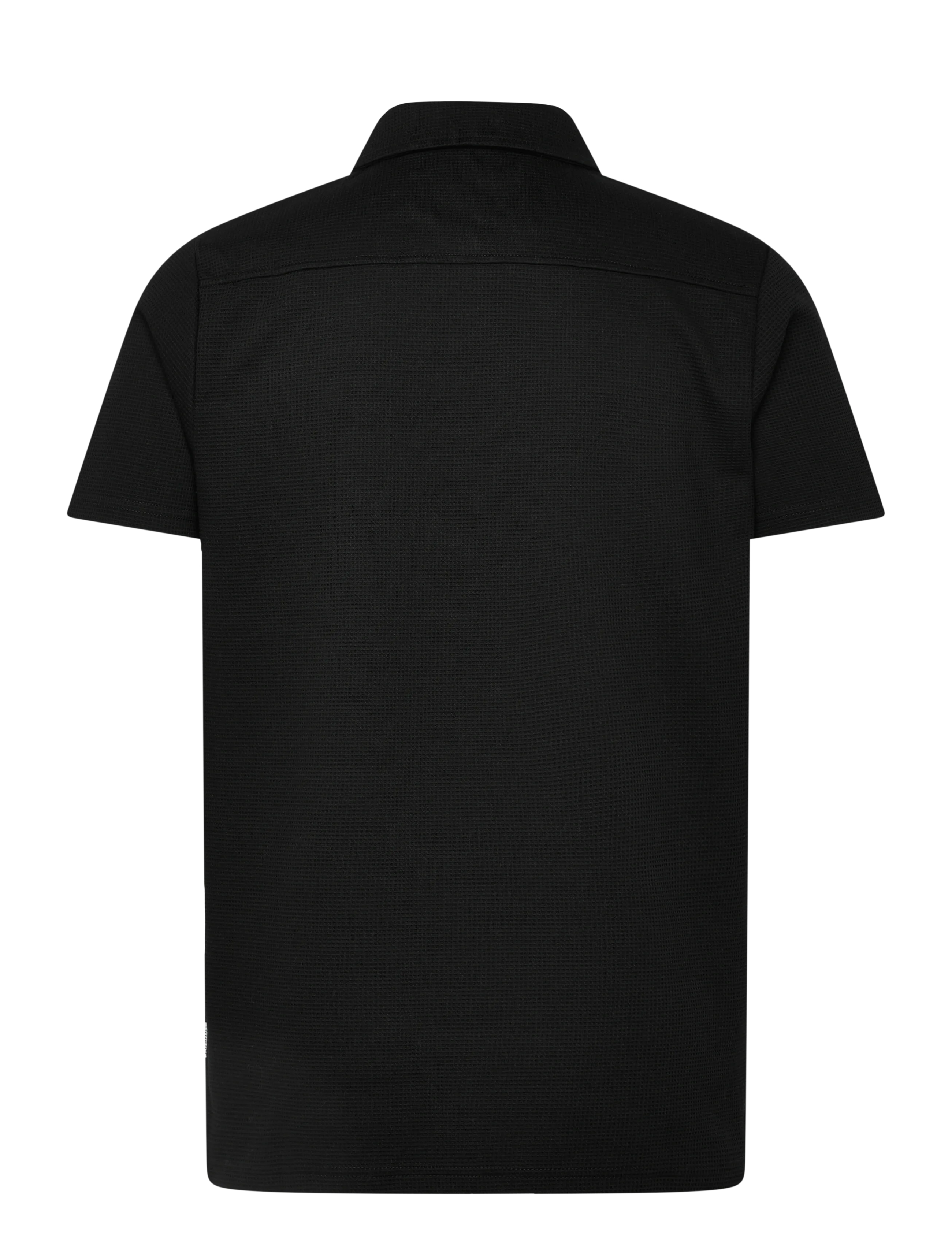 Lindbergh - Waffle short sleeve shirt - kortærmede skjorter - black - 2