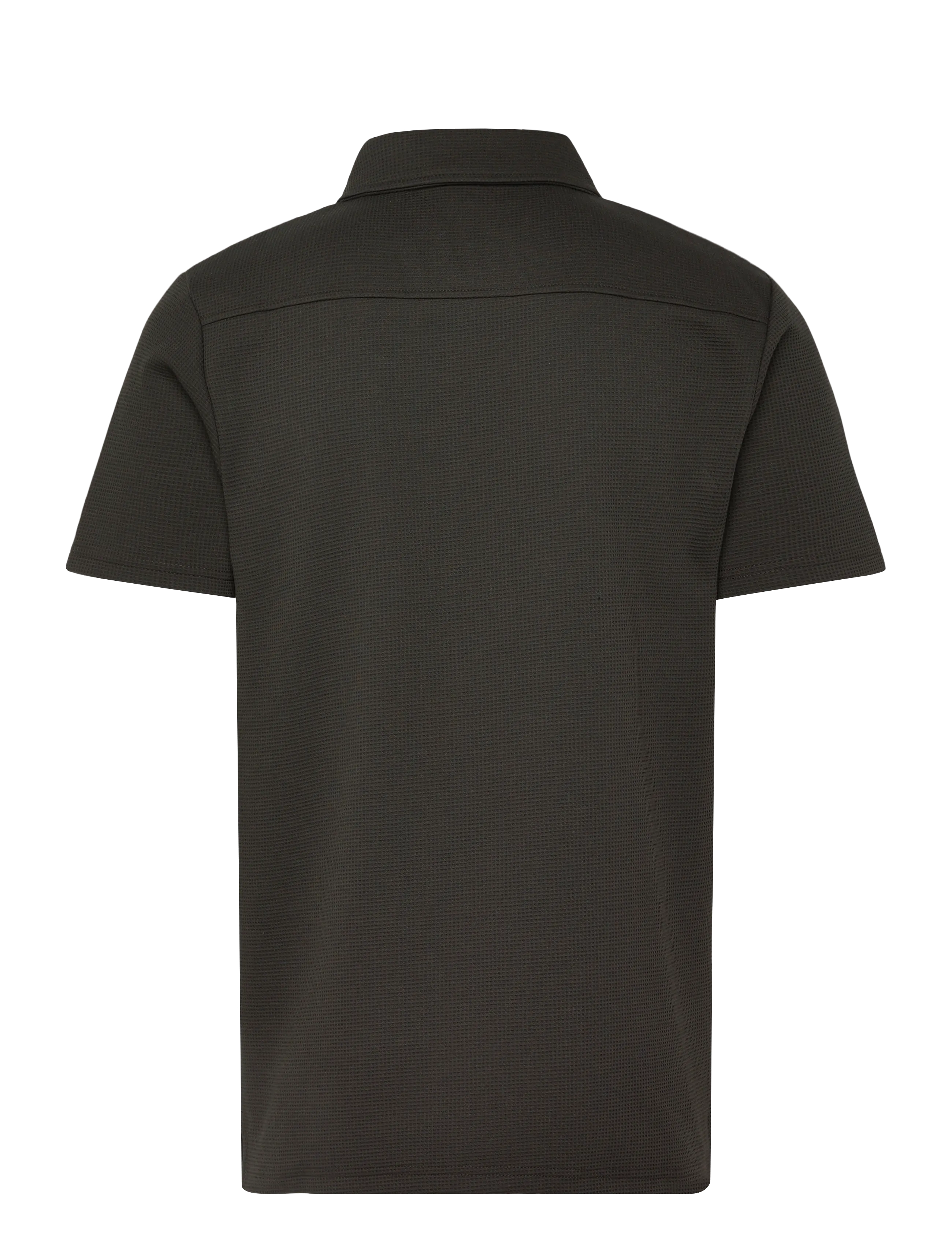 Lindbergh - Waffle short sleeve shirt - kurzarmhemden - ebony brown - 2