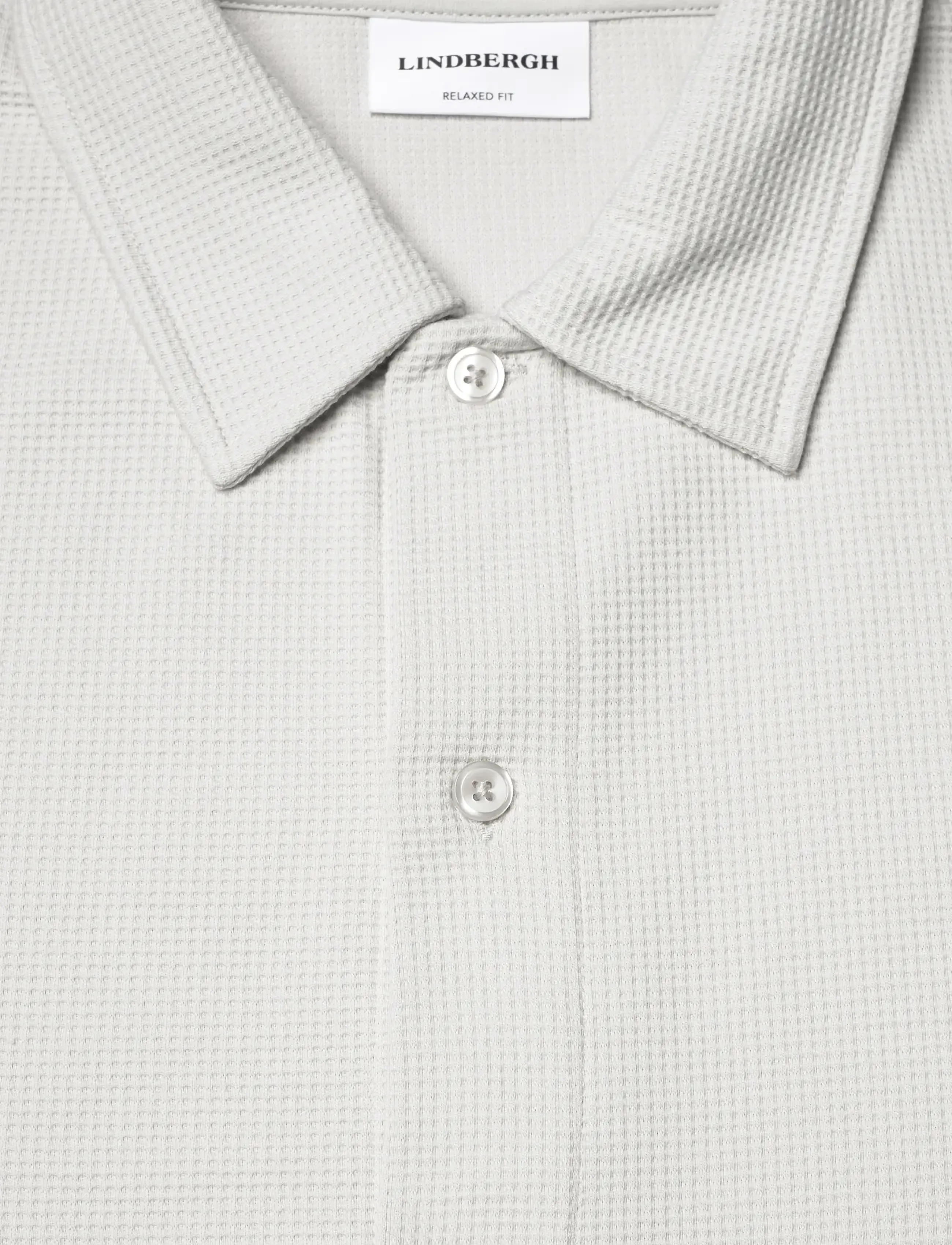 Lindbergh - Waffle short sleeve shirt - kortærmede skjorter - lt grey - 5