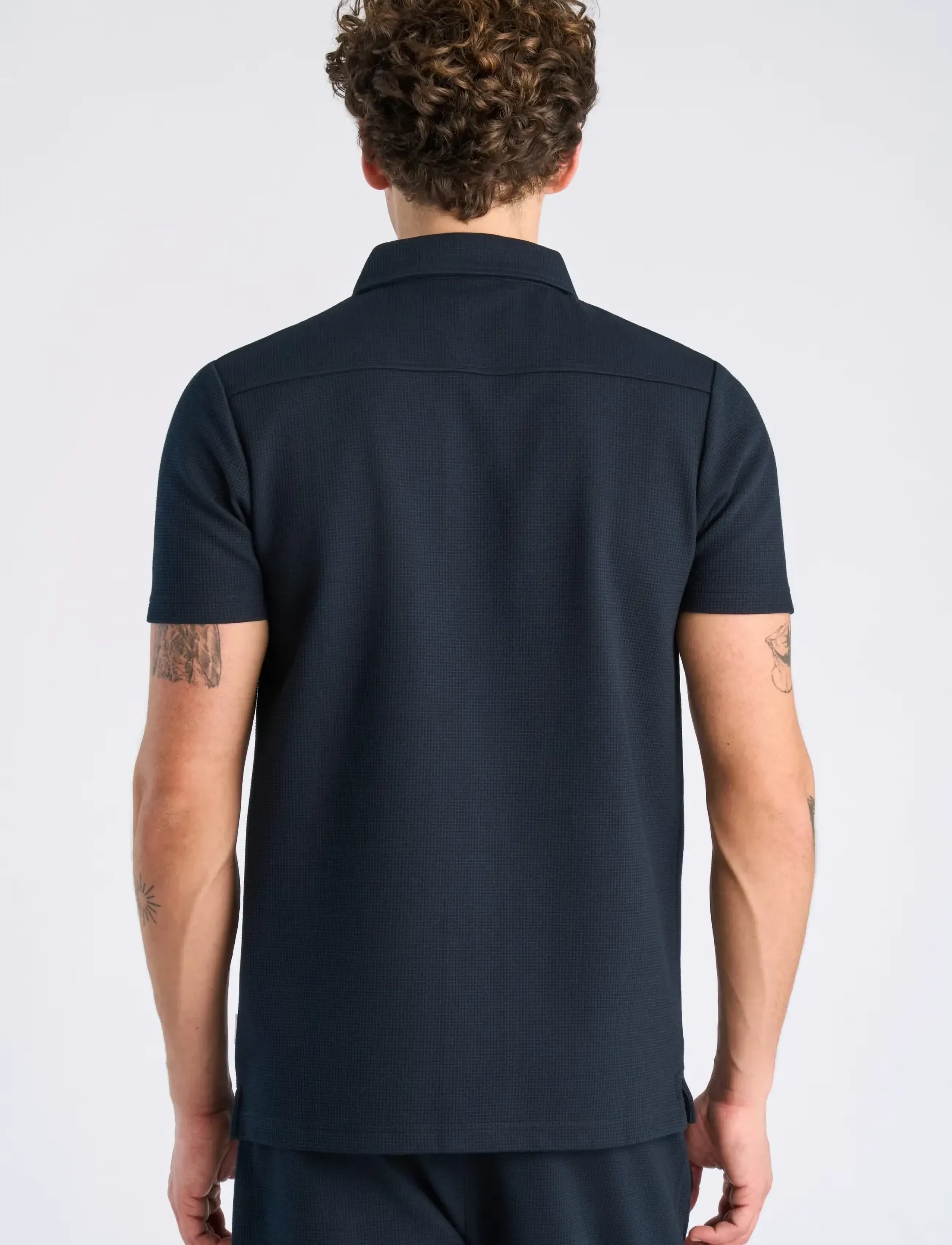 Lindbergh - Waffle short sleeve shirt - krótki rękaw - navy - 4
