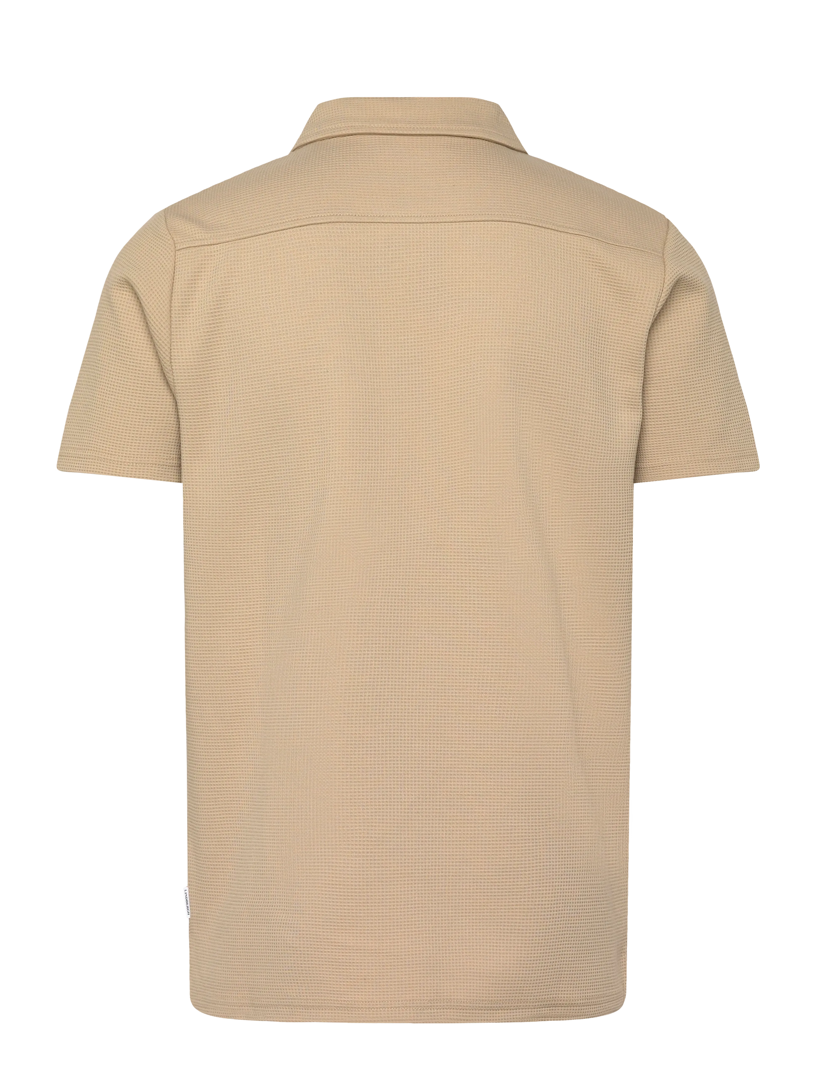 Lindbergh - Waffle short sleeve shirt - kortærmede skjorter - sand - 2