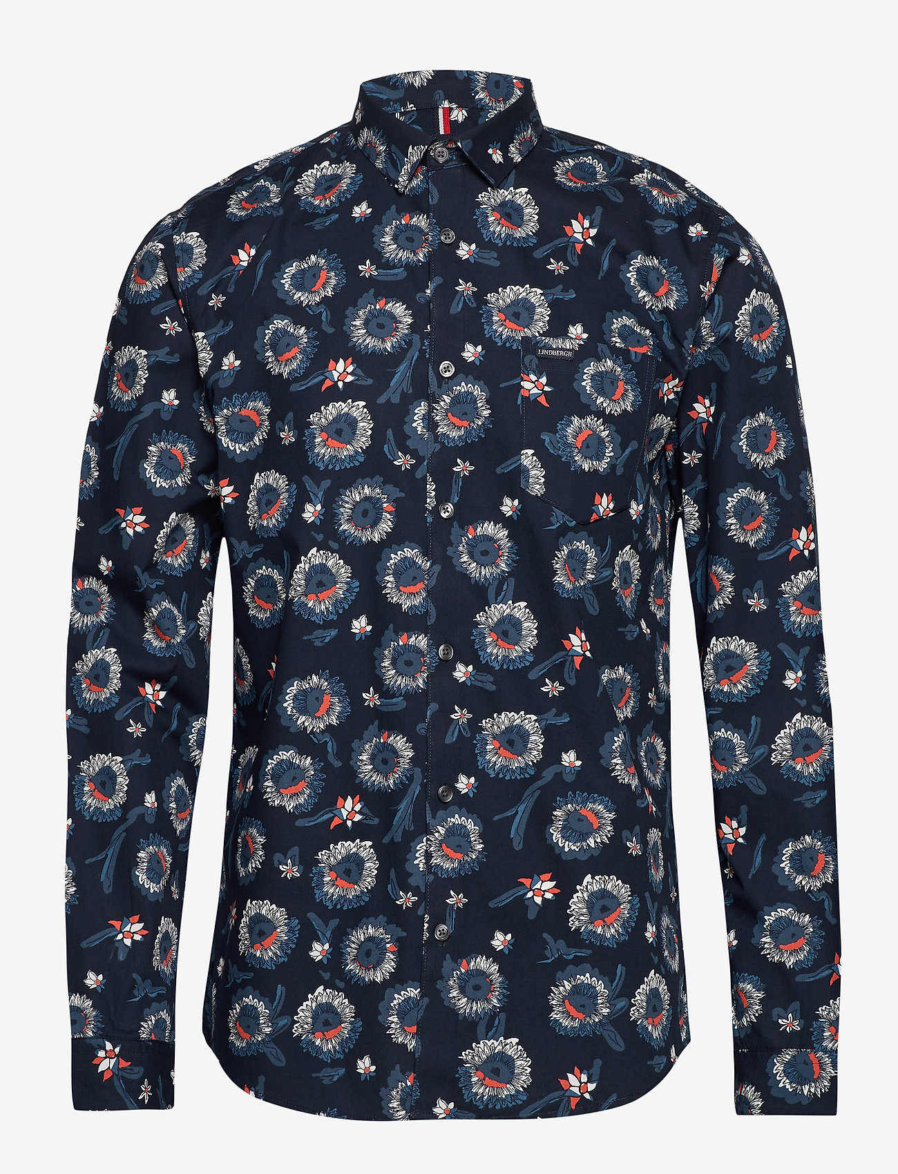 Lindbergh - AOP L/S shirt - mid blue - 0
