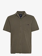 Garment dyed piqué shirt S/S - ARMY