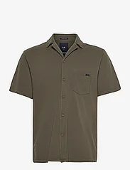 Lindbergh - Garment dyed piqué shirt S/S - basic overhemden - army - 0