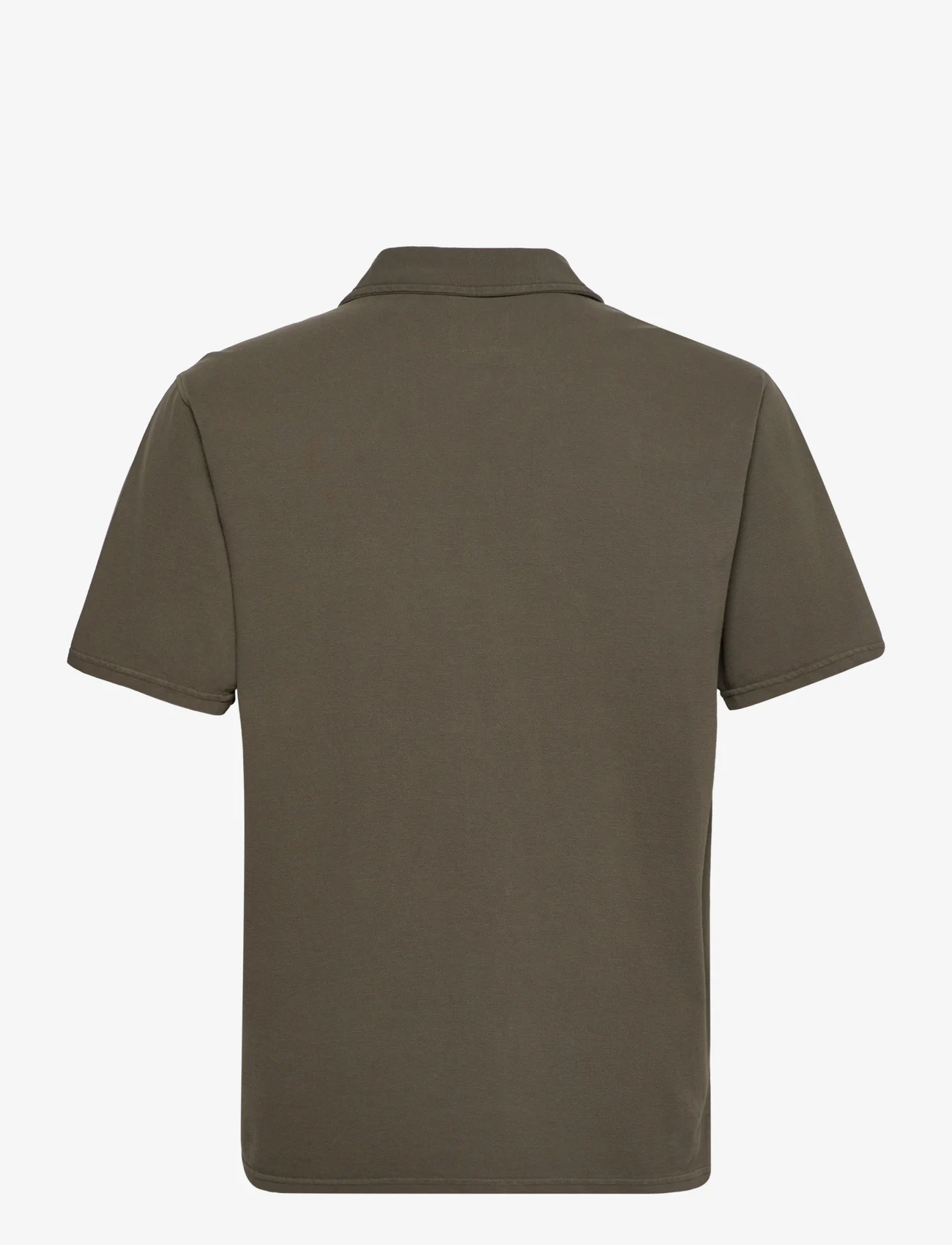 Lindbergh - Garment dyed piqué shirt S/S - peruskauluspaidat - army - 1