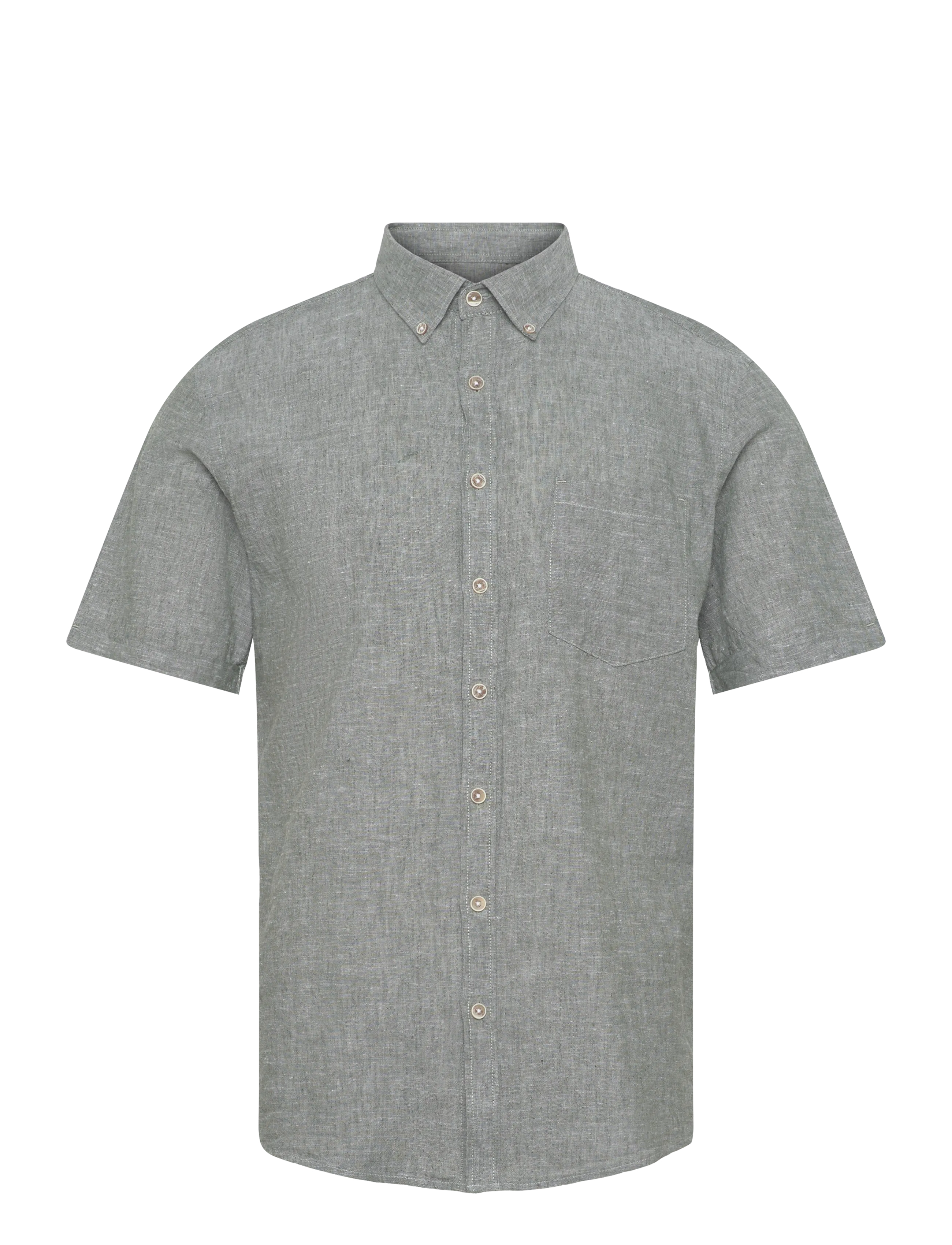 Lindbergh Cotton/linen shirt S/S - Lindbergh - ARMY / khaki/green