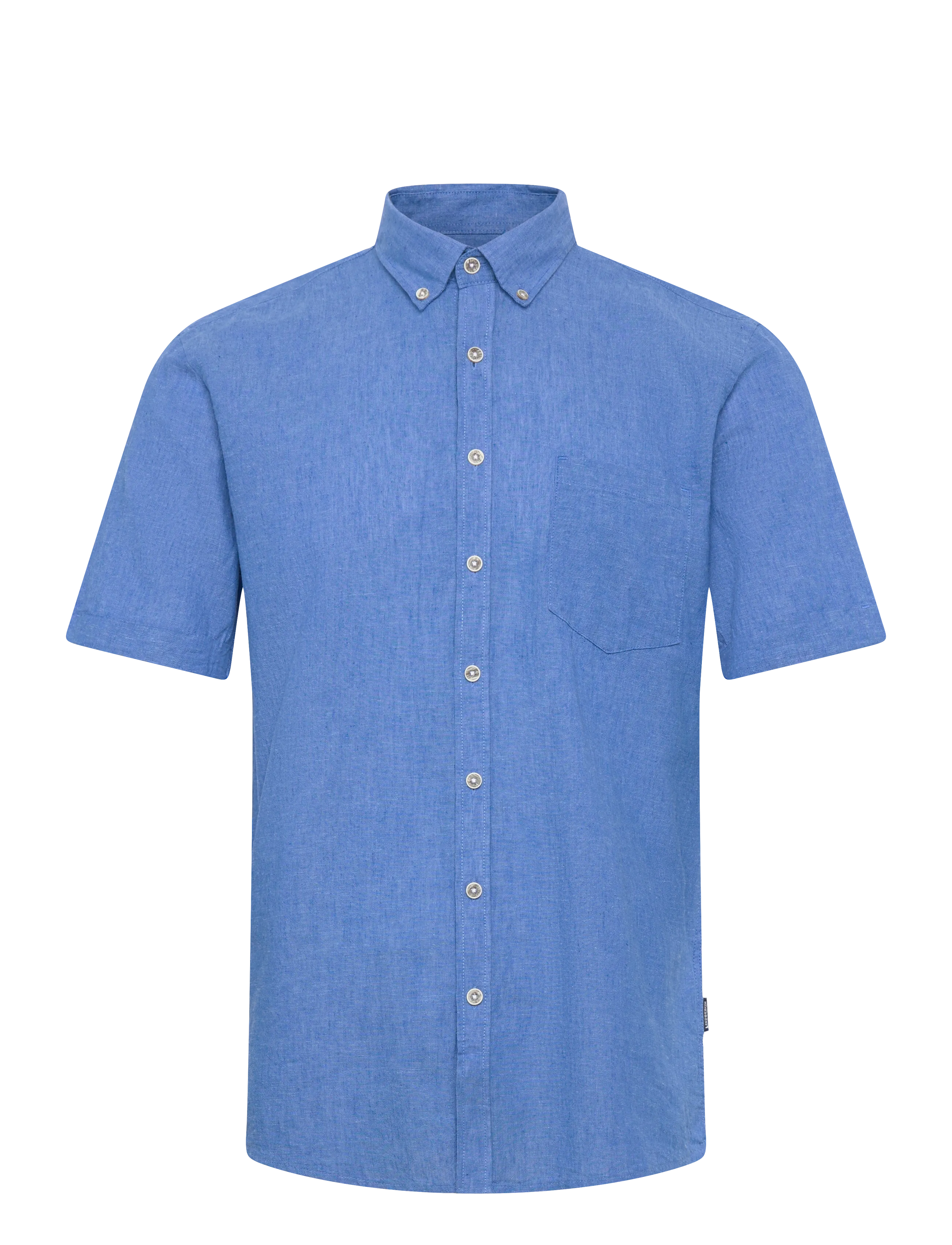Lindbergh Cotton/linen shirt S/S - Lindbergh - CLEAR BLUE / blue