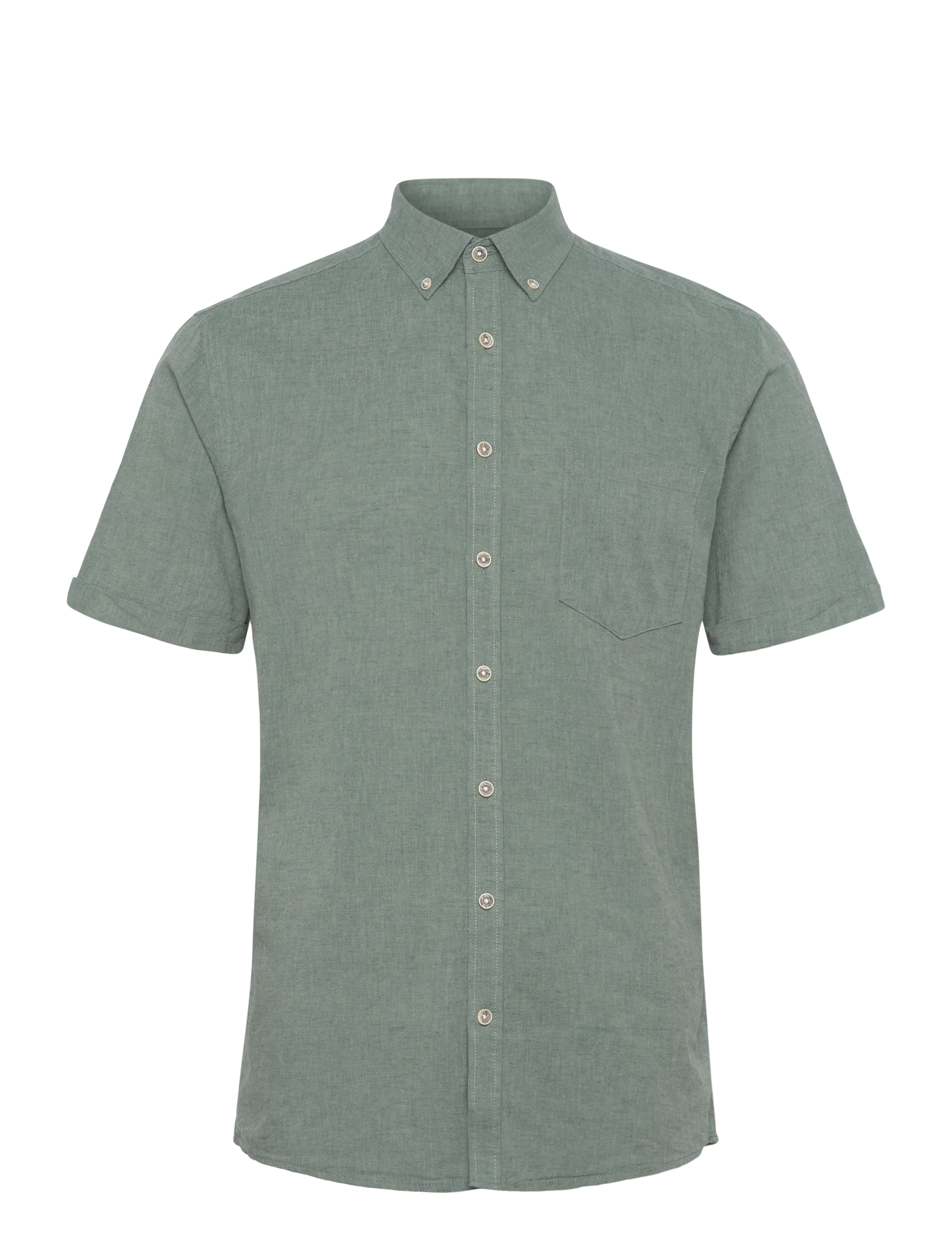 Lindbergh Cotton/linen shirt S/S - Lindbergh - FADED GREEN / green