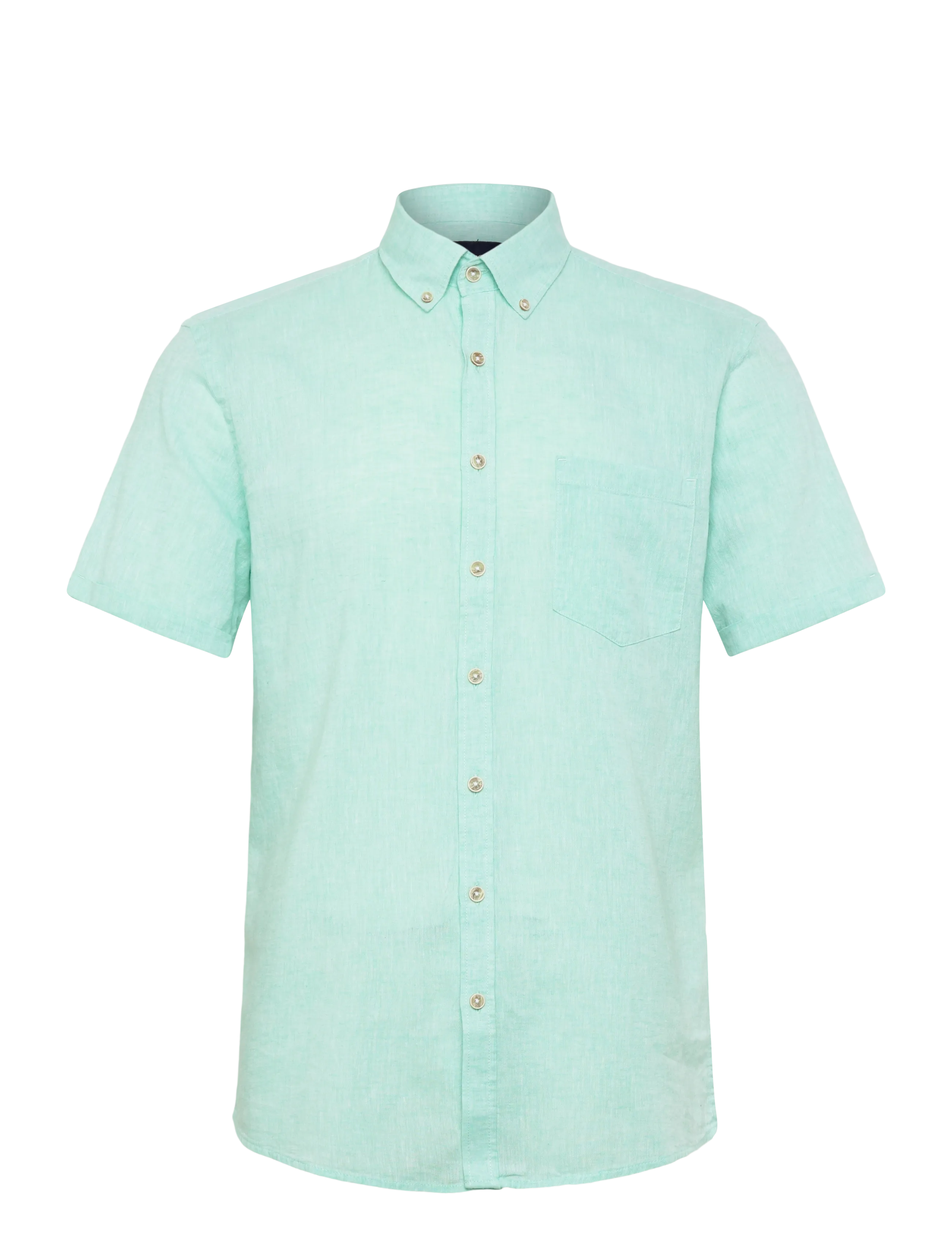 Lindbergh Cotton/linen shirt S/S - Lindbergh - MINT GREEN / green