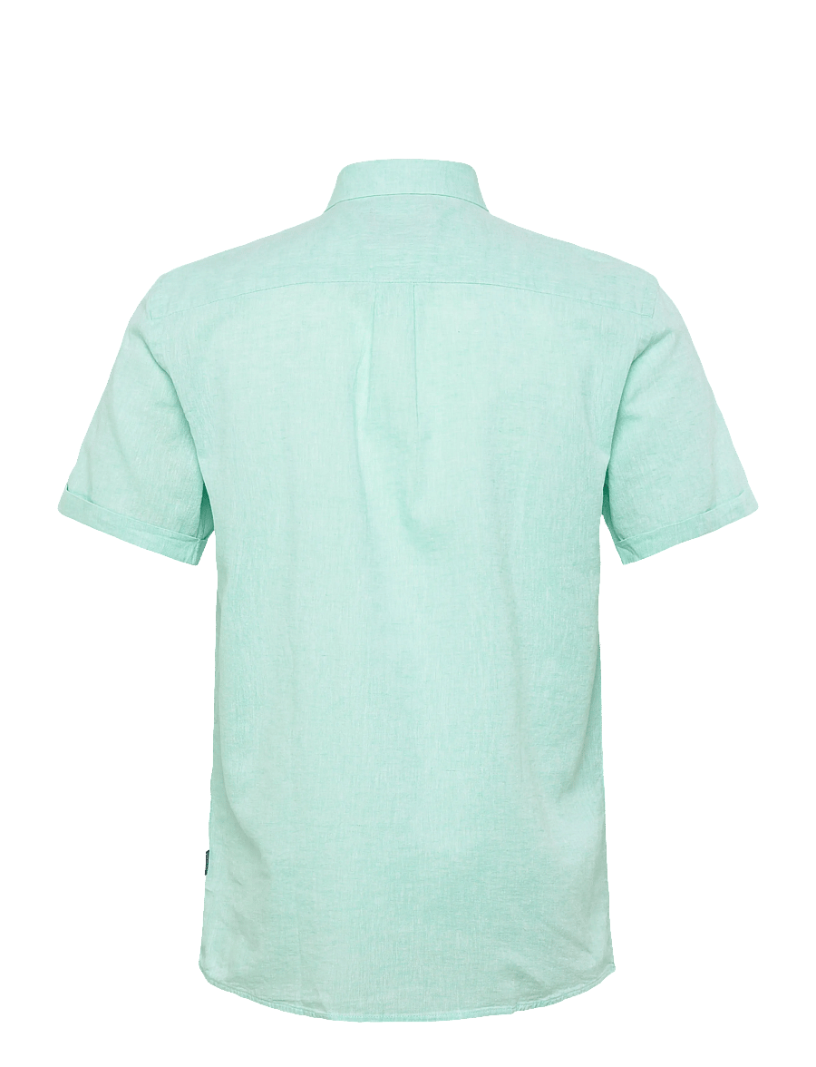 Lindbergh - Cotton/linen shirt S/S - linen shirts - mint green - 2