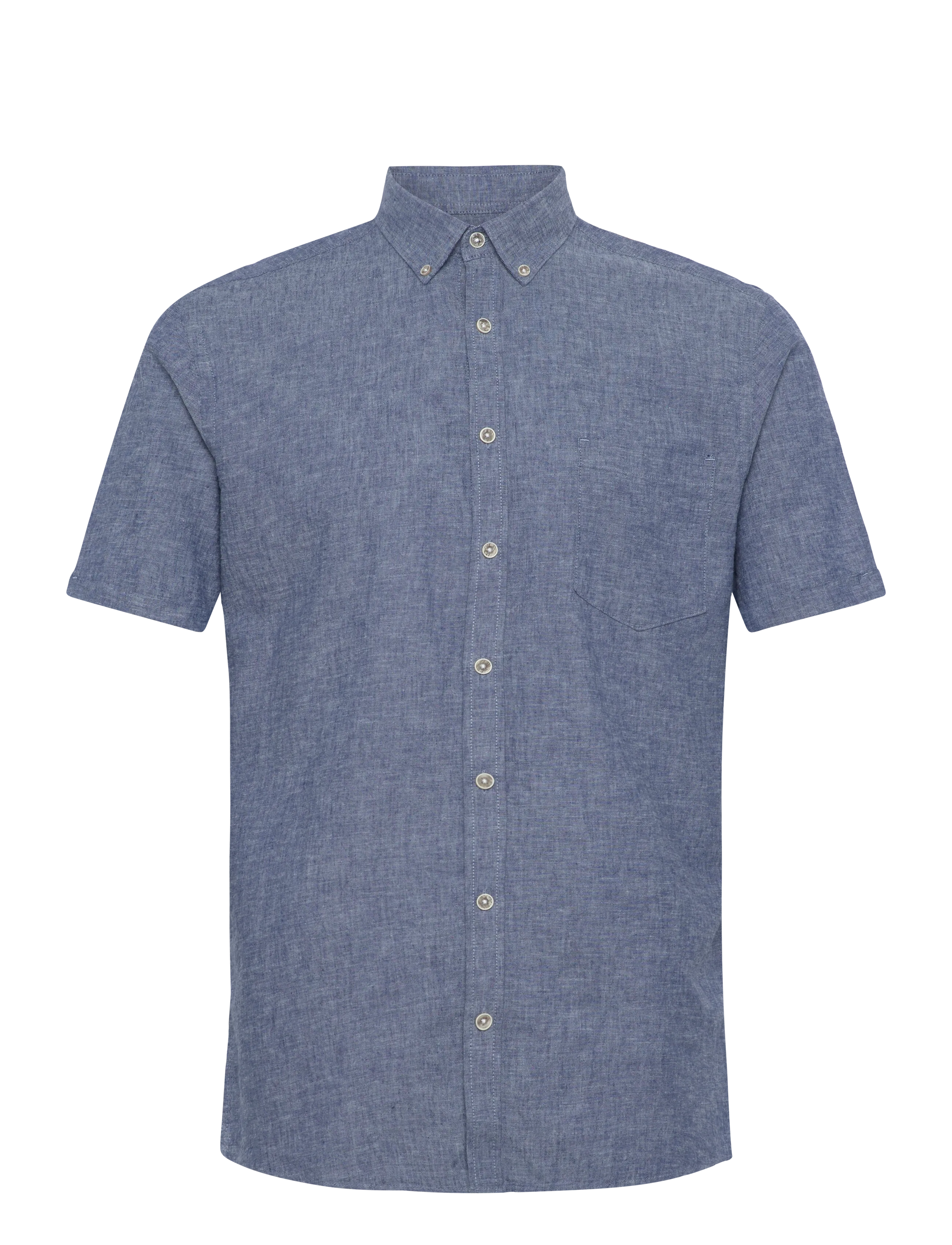 Lindbergh Cotton/linen shirt S/S - Skjorter - NAVY / navy