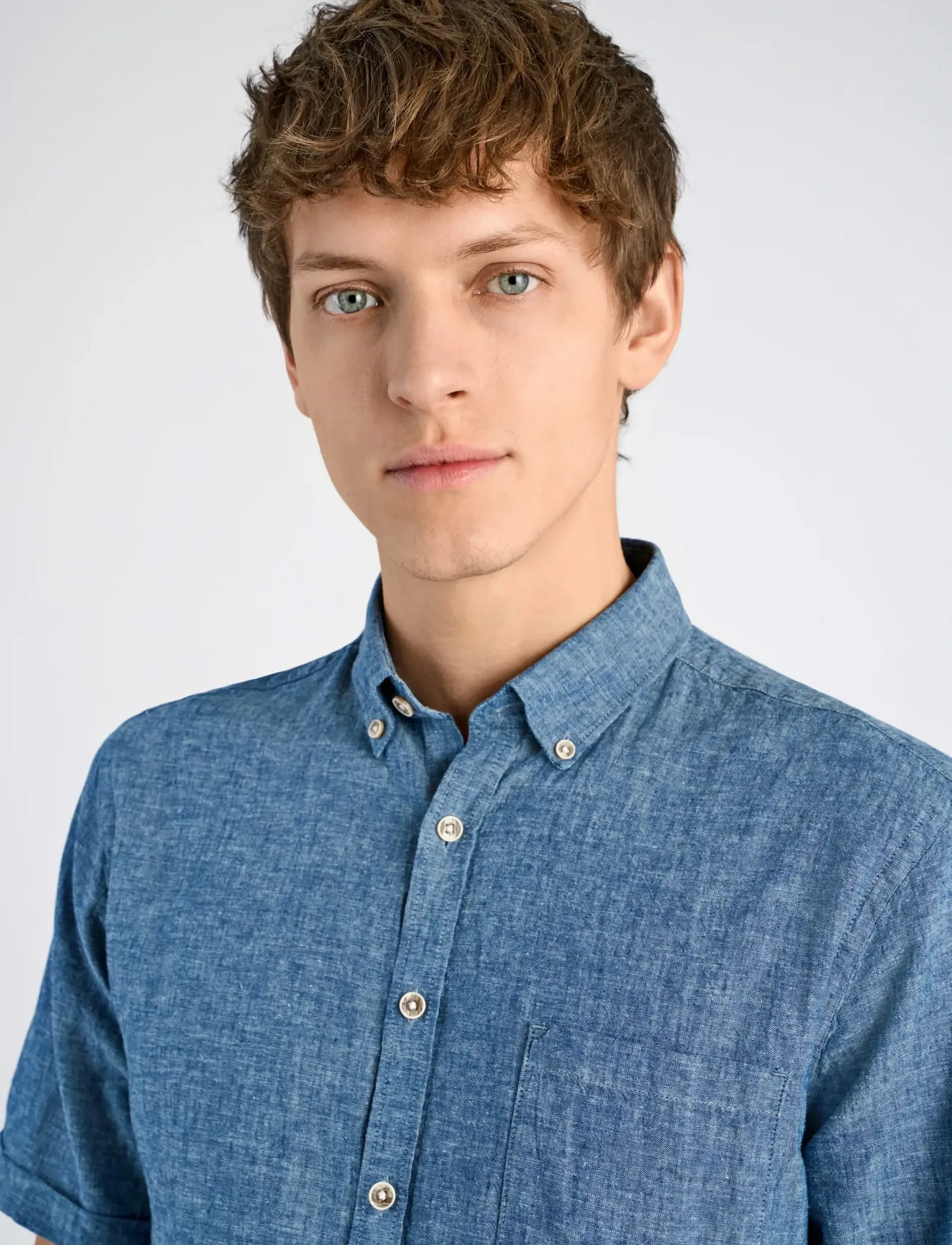 Lindbergh Cotton/Linen Shirt S/S kortärmade skjortor herr – bild 7