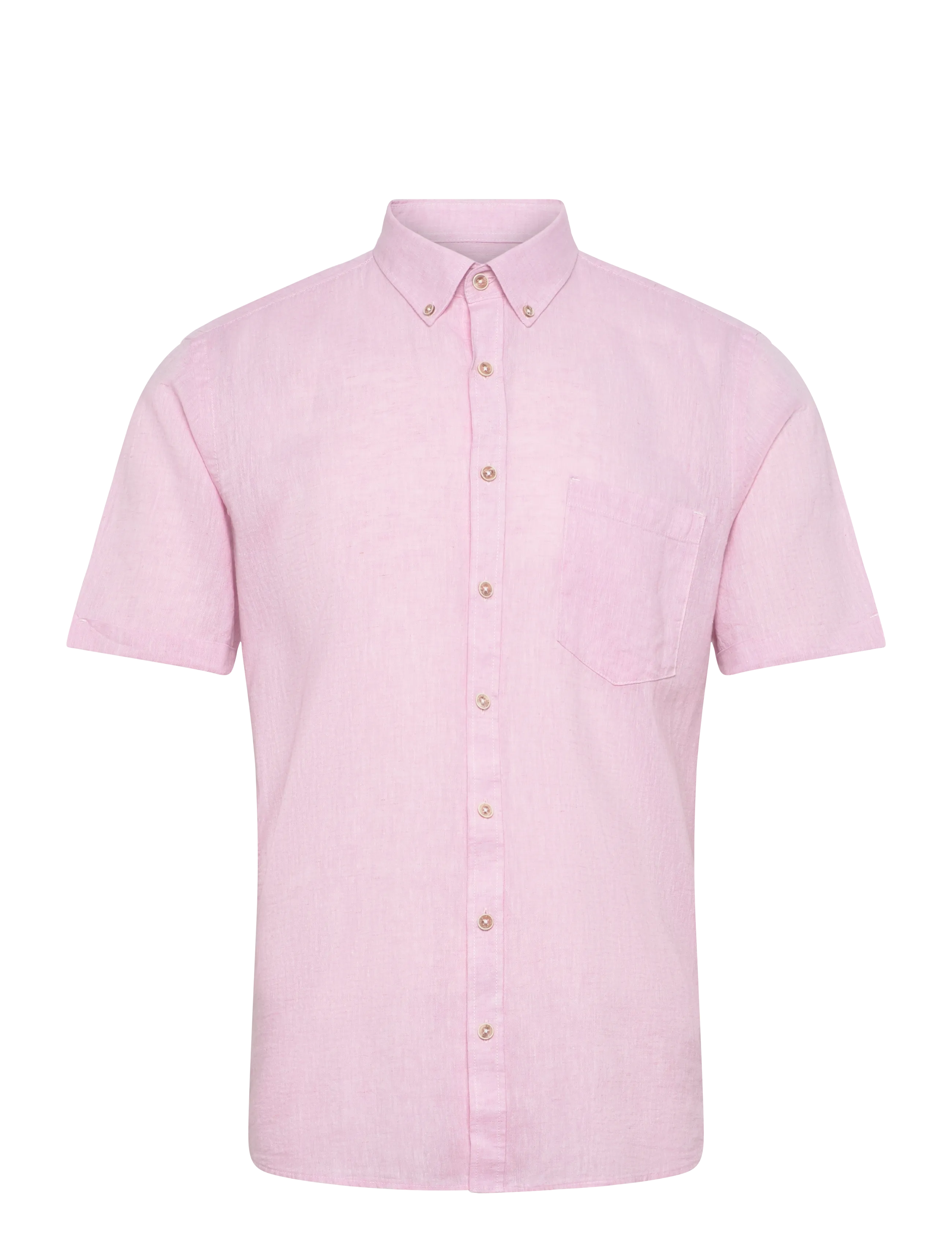 Lindbergh Cotton/linen shirt S/S - Särgid - ROSE / pink/rose