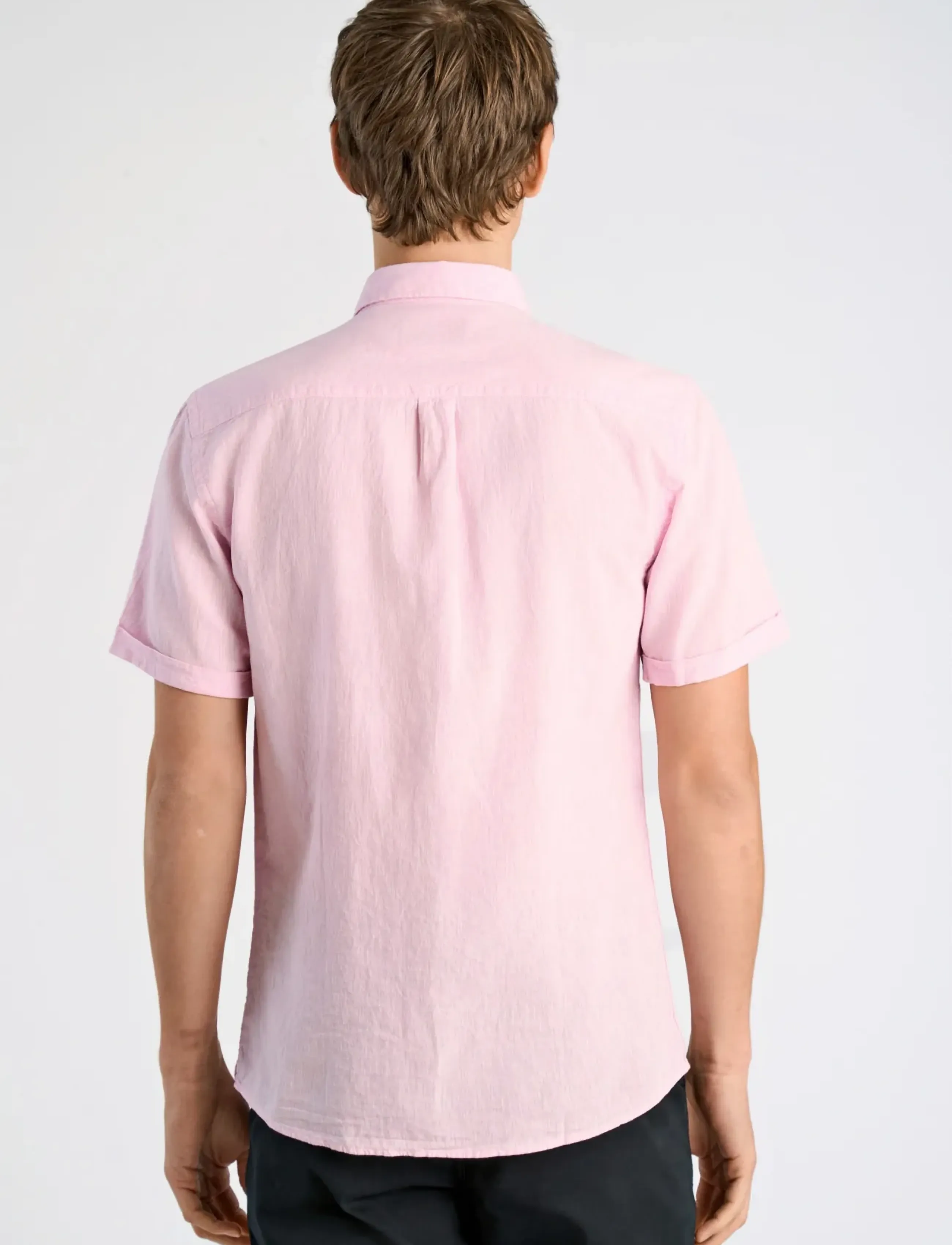 Lindbergh - Cotton/linen shirt S/S - chemises de lin - rose - 4