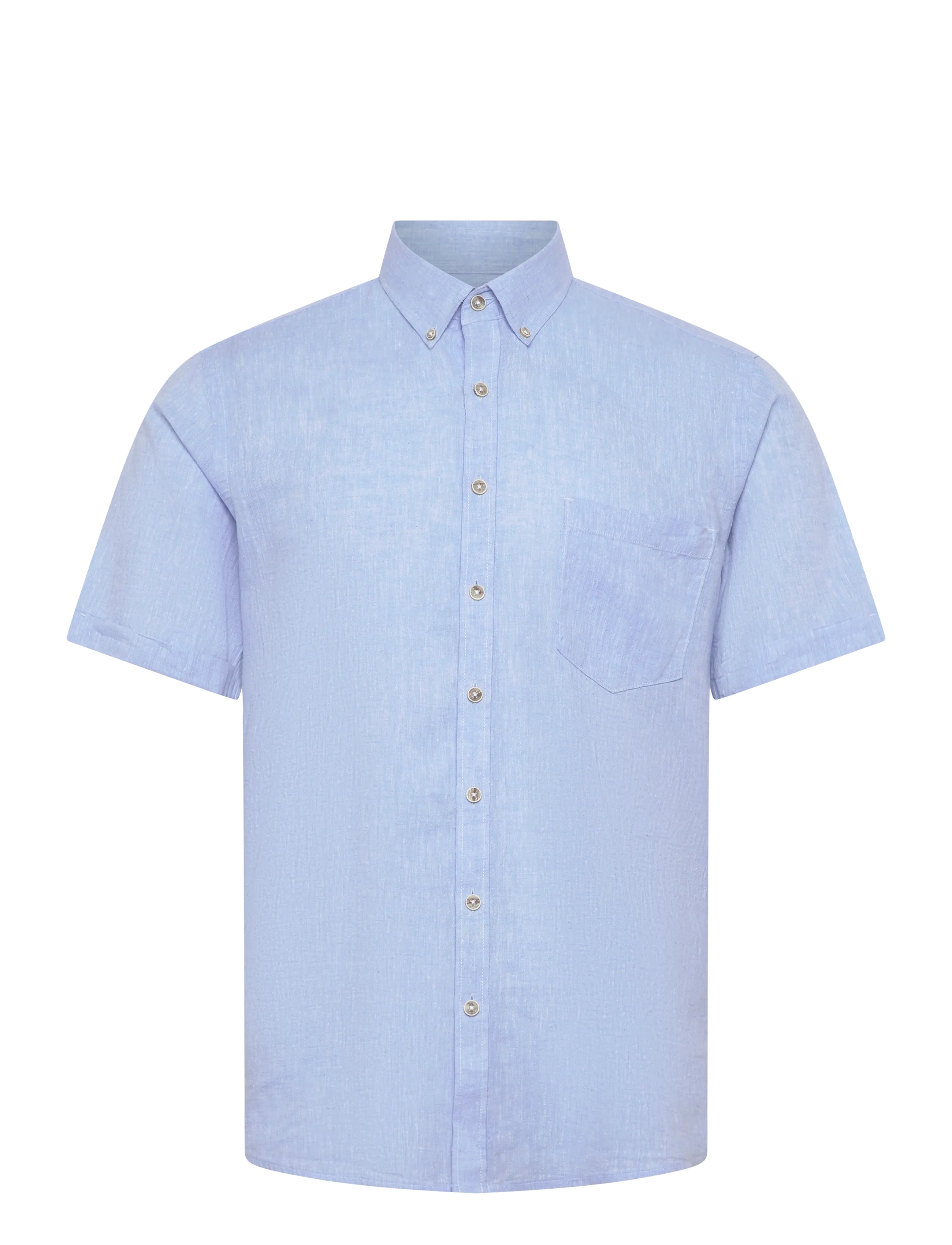Lindbergh Cotton/linen shirt S/S - Skjorter - SKY BLUE / blue
