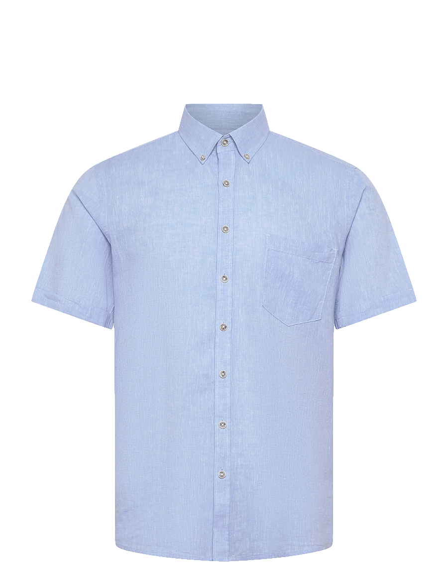 Lindbergh - Cotton/linen shirt S/S - linased särgid - sky blue - 1