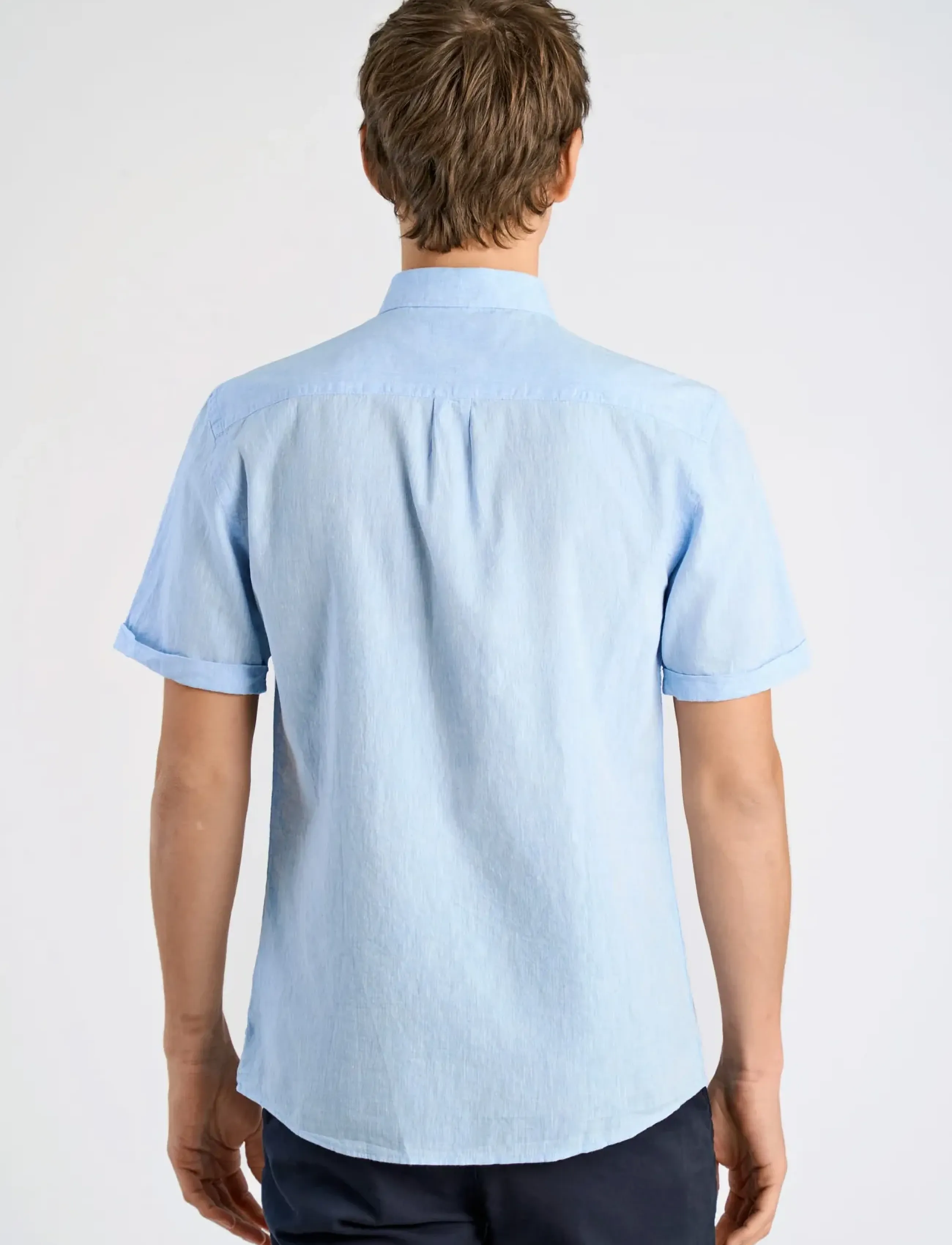 Lindbergh - Cotton/linen shirt S/S - hörskyrtur - sky blue - 4