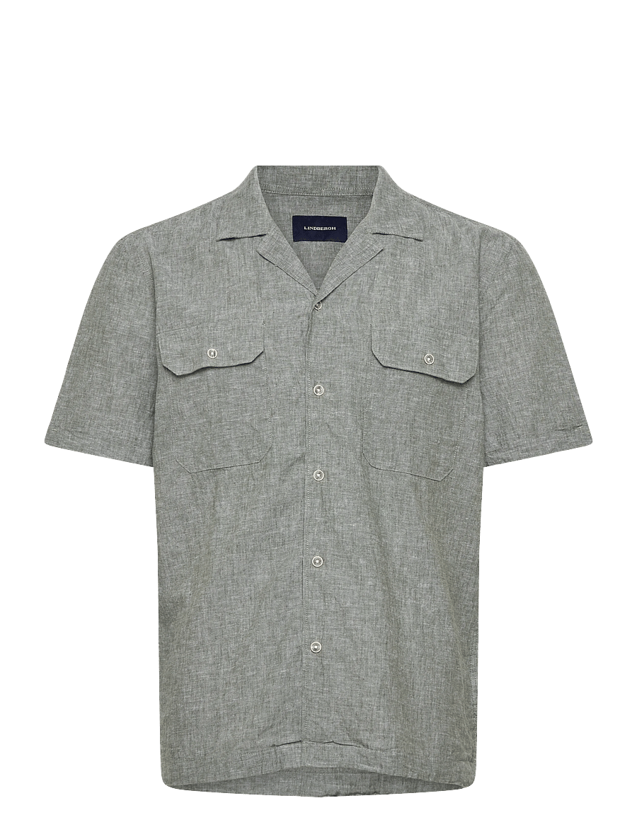Lindbergh - Cotton/linen resort shirt S/S - lina krekli - army - 1
