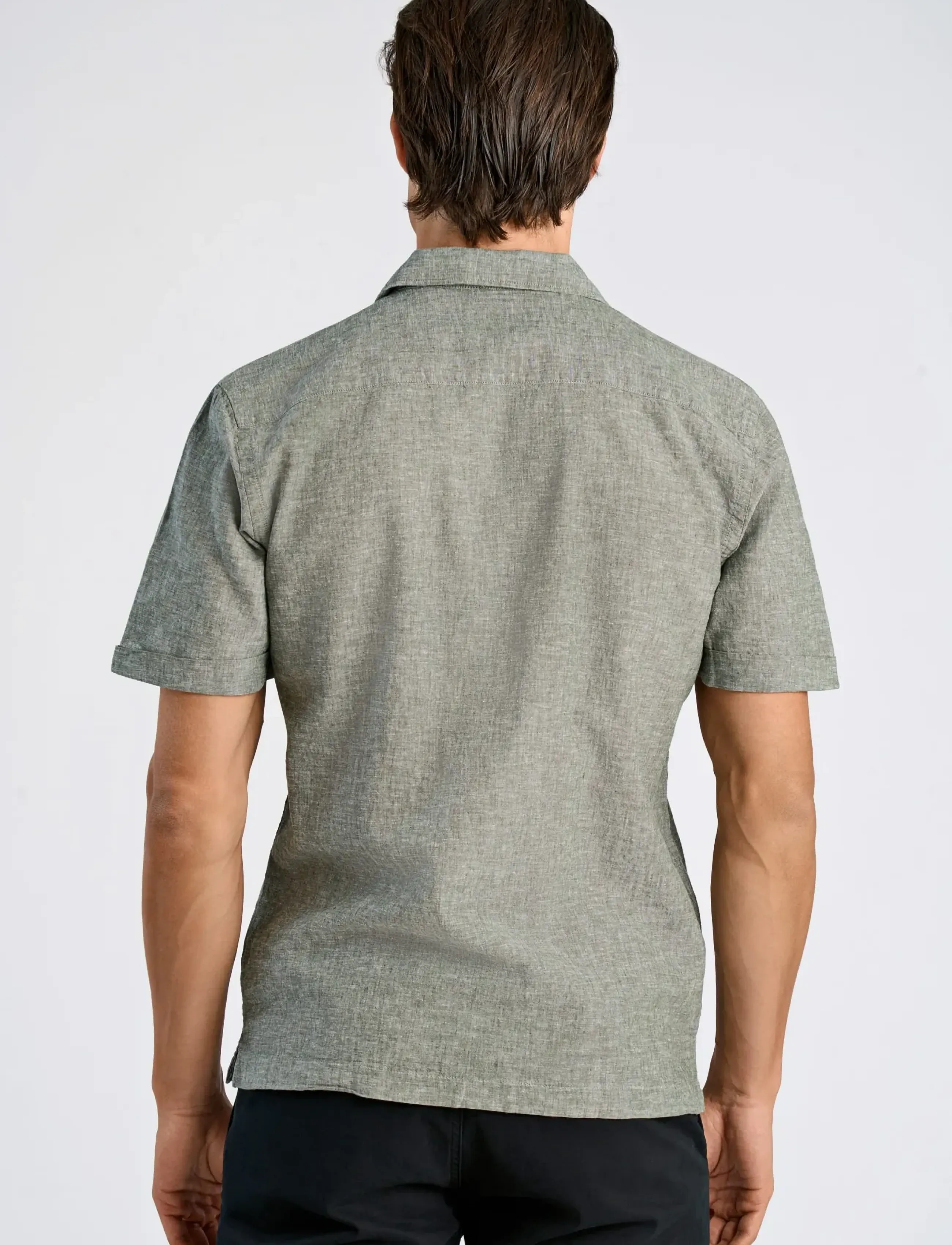 Lindbergh - Cotton/linen resort shirt S/S - lina krekli - army - 4