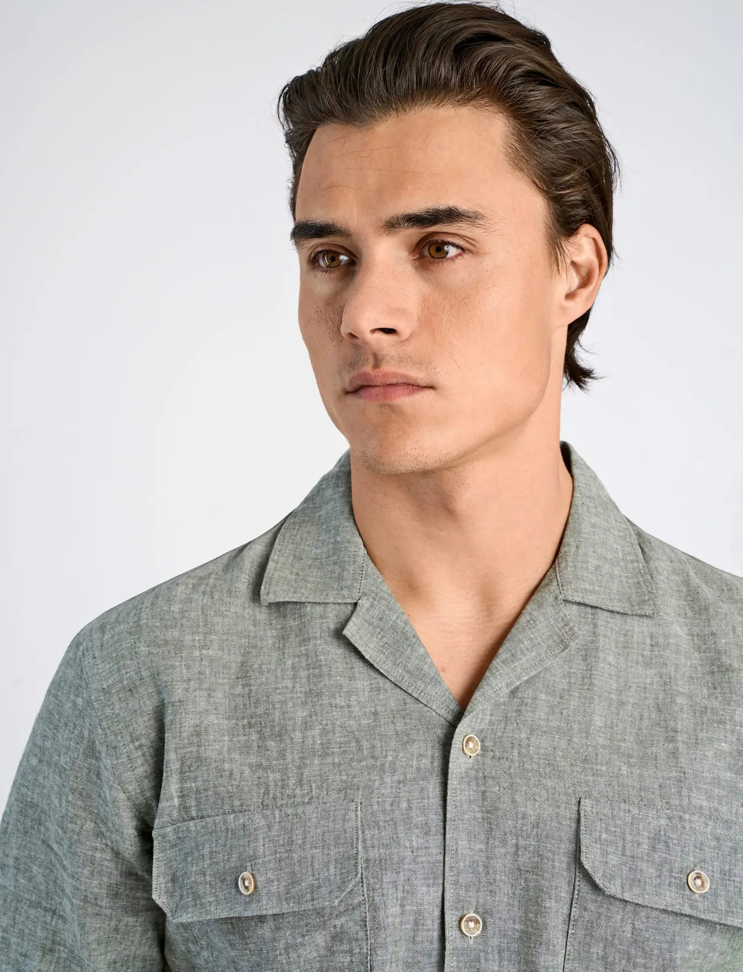 Lindbergh - Cotton/linen resort shirt S/S - lina krekli - army - 5
