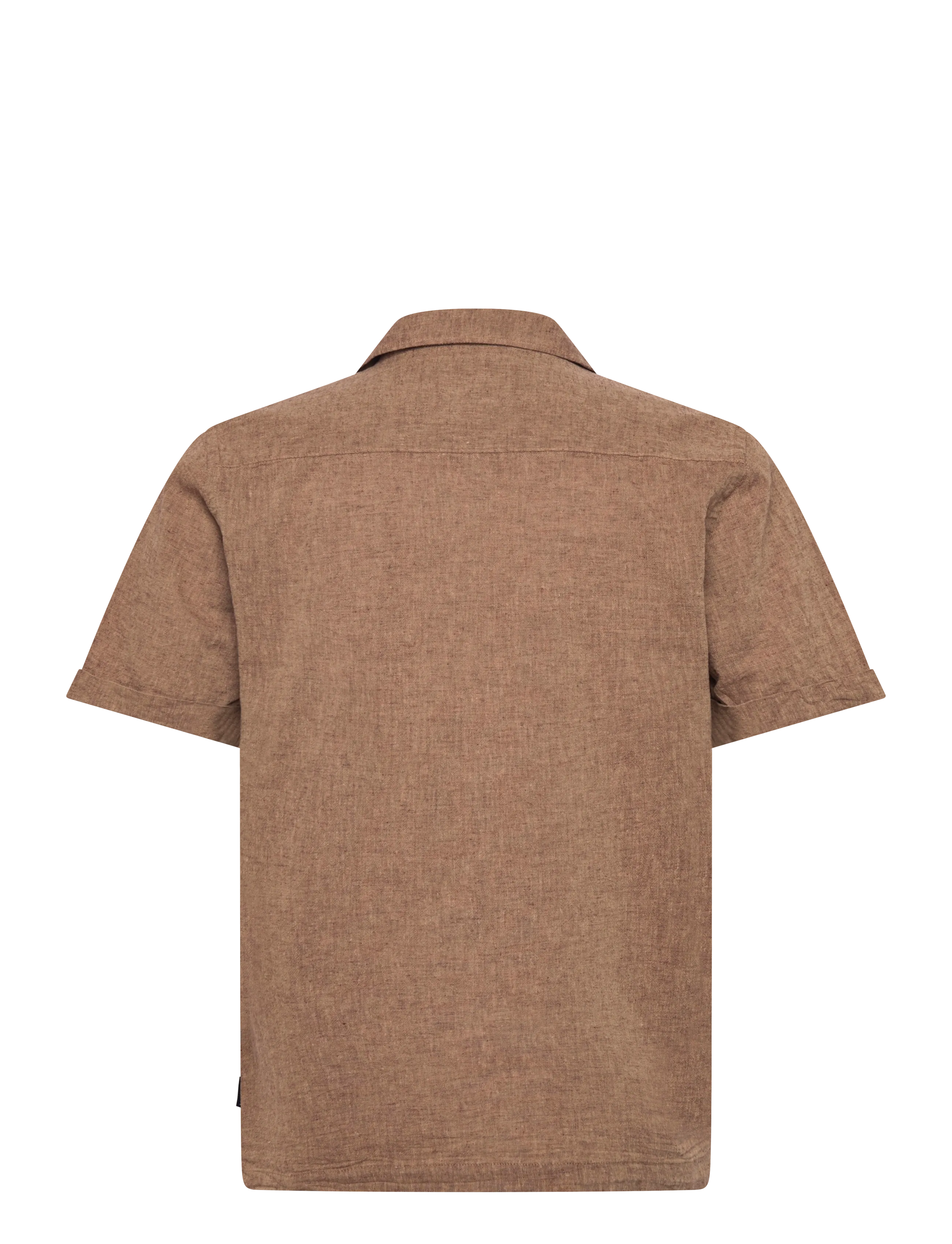 Lindbergh - Cotton/linen resort shirt S/S - hørskjorter - brown - 2