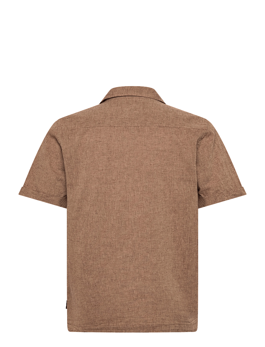 Lindbergh - Cotton/linen resort shirt S/S - chemises de lin - brown - 2