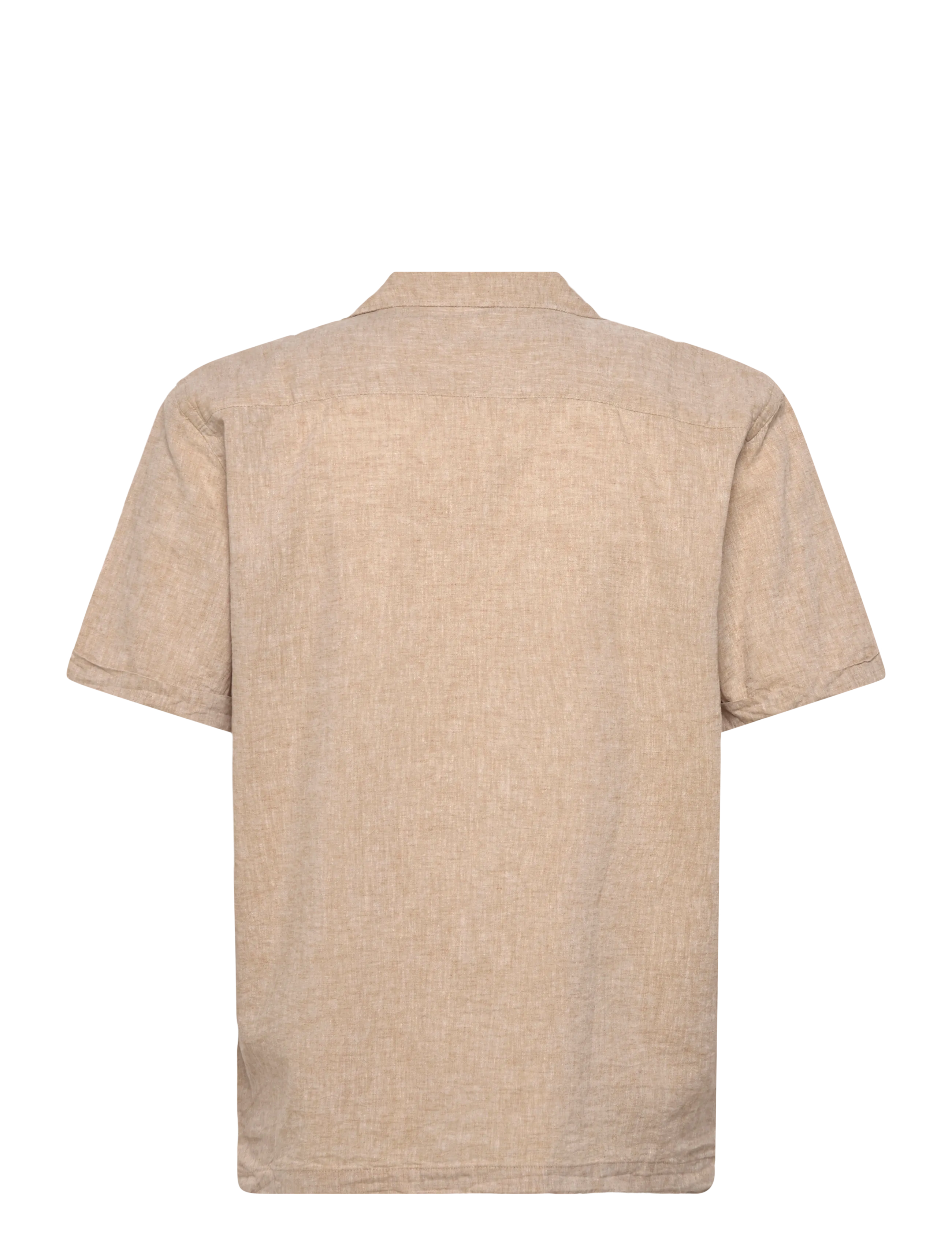 Lindbergh - Cotton/linen resort shirt S/S - hørskjorter - mid sand - 2