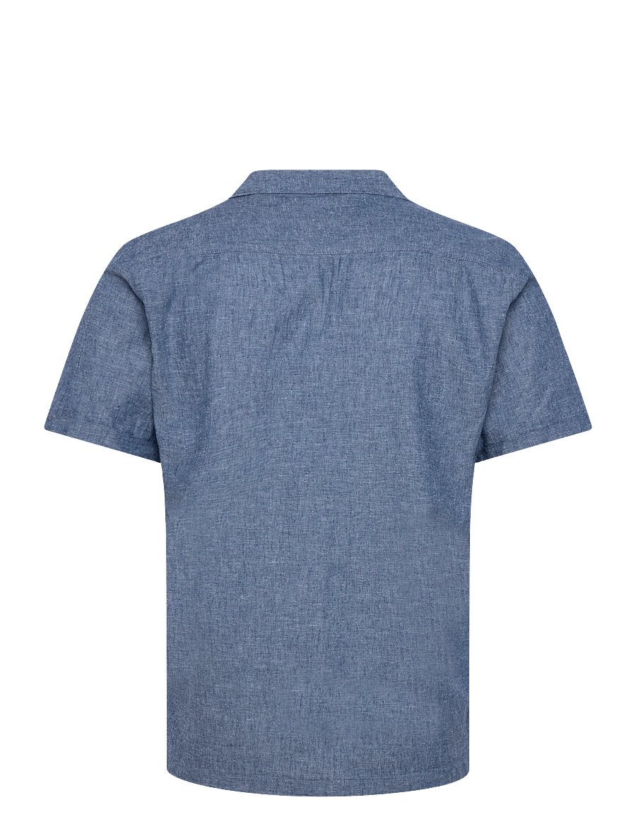 Lindbergh - Cotton/linen resort shirt S/S - linen shirts - navy - 2