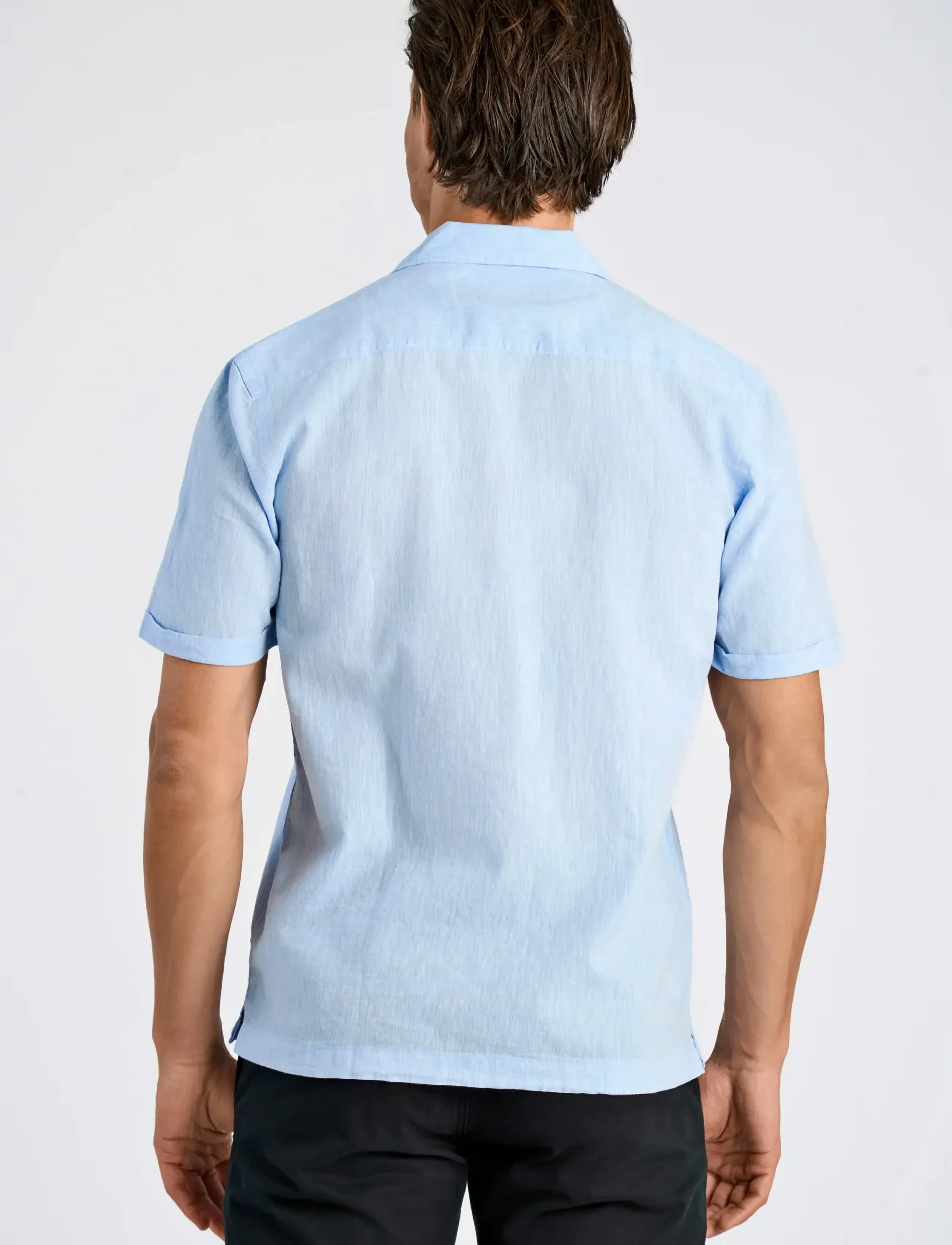 Lindbergh - Cotton/linen resort shirt S/S - hørskjorter - sky blue - 4