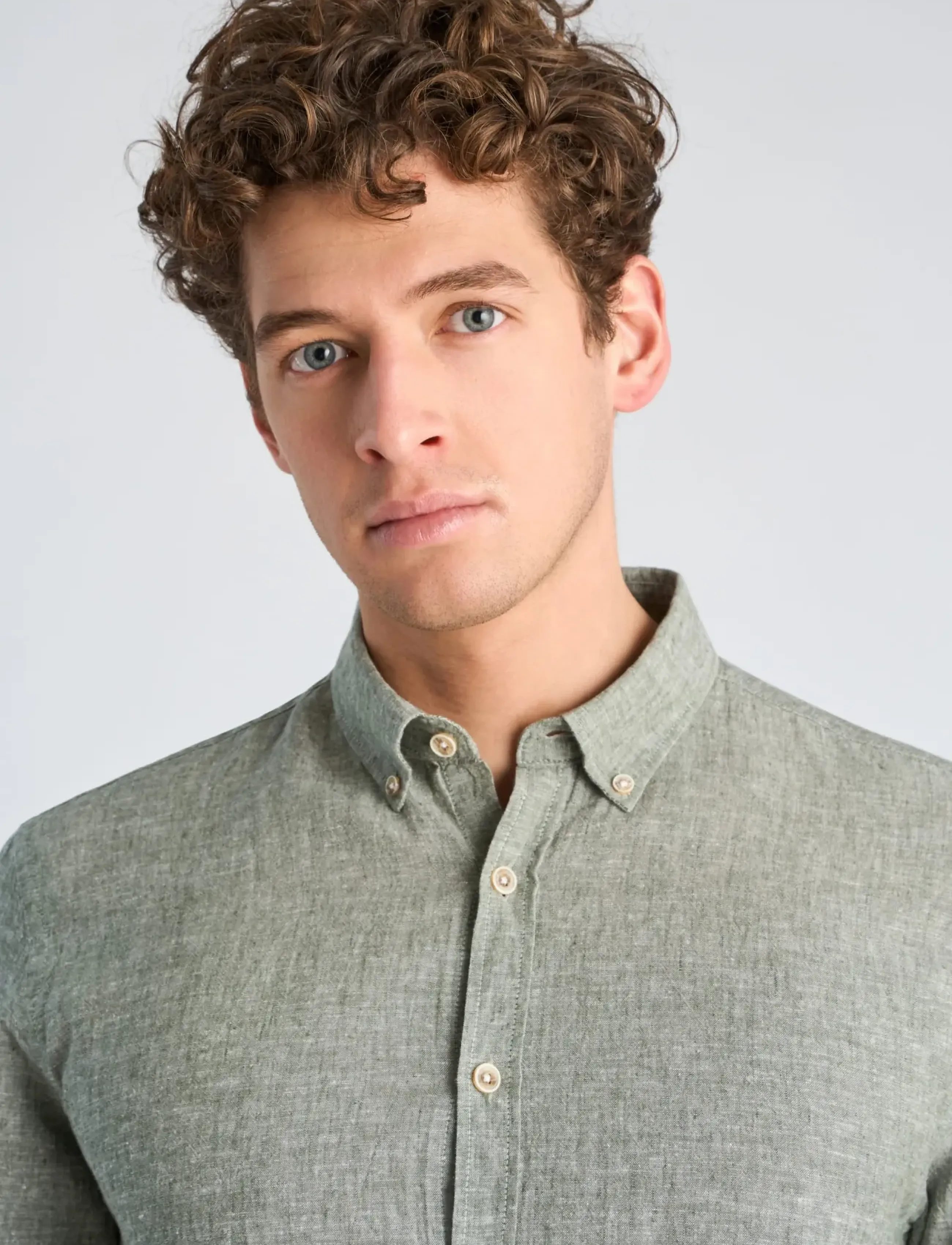 Lindbergh - Cotton/linen shirt S/S - hørskjorter - army - 5