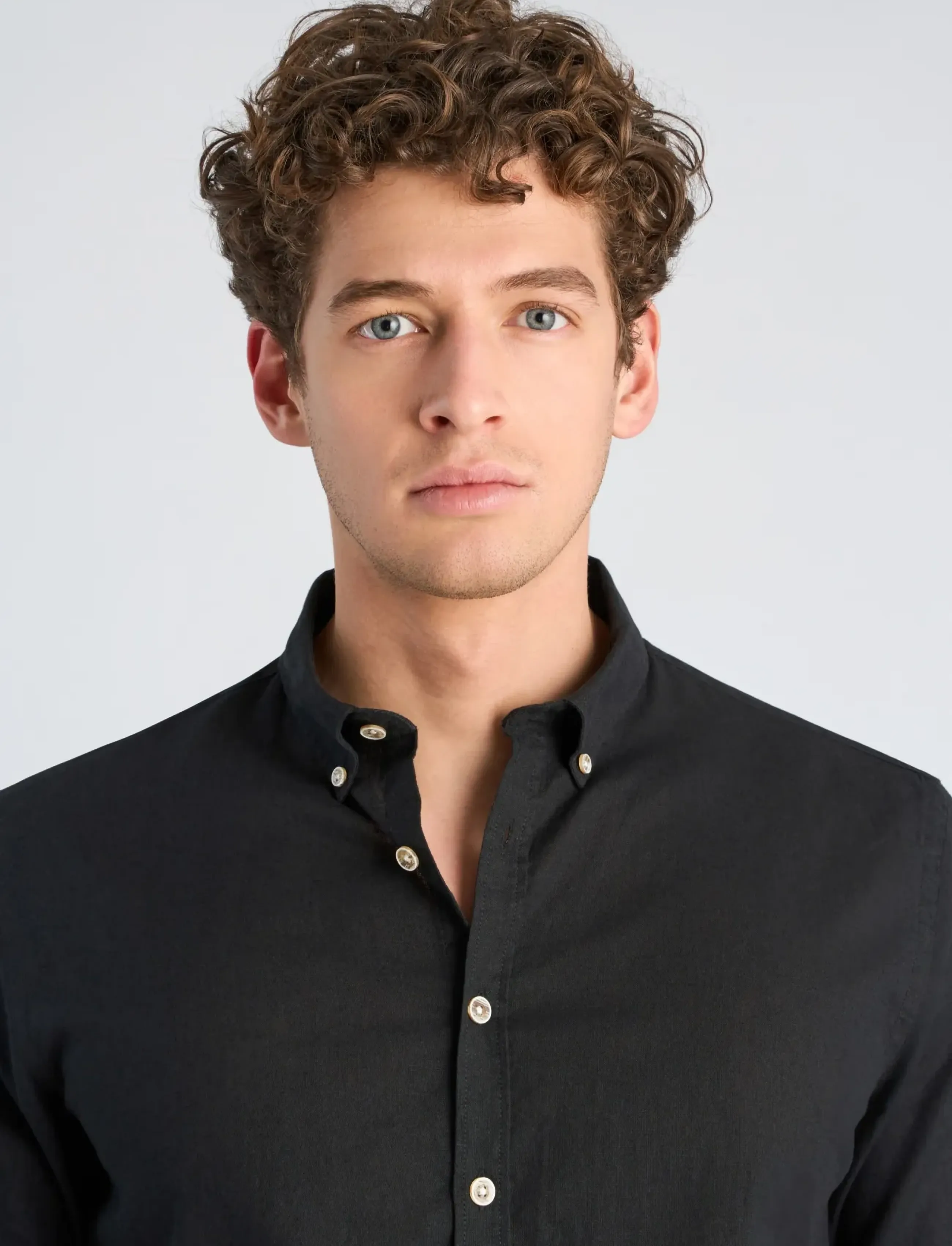 Lindbergh - Cotton/linen shirt S/S - hørskjorter - black - 5