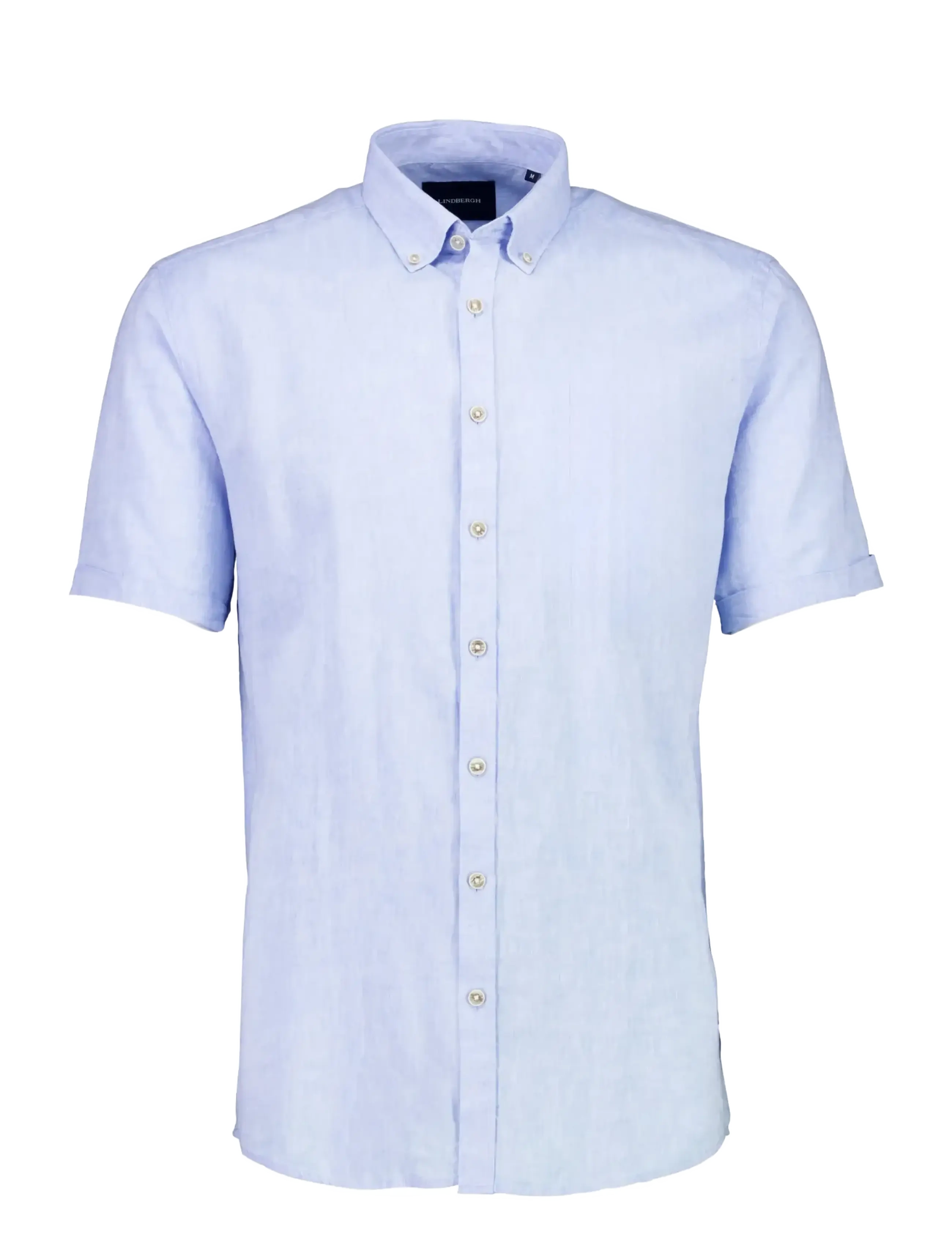 Lindbergh Cotton/linen shirt S/S - Booztlet only men - SKY BLUE / blue