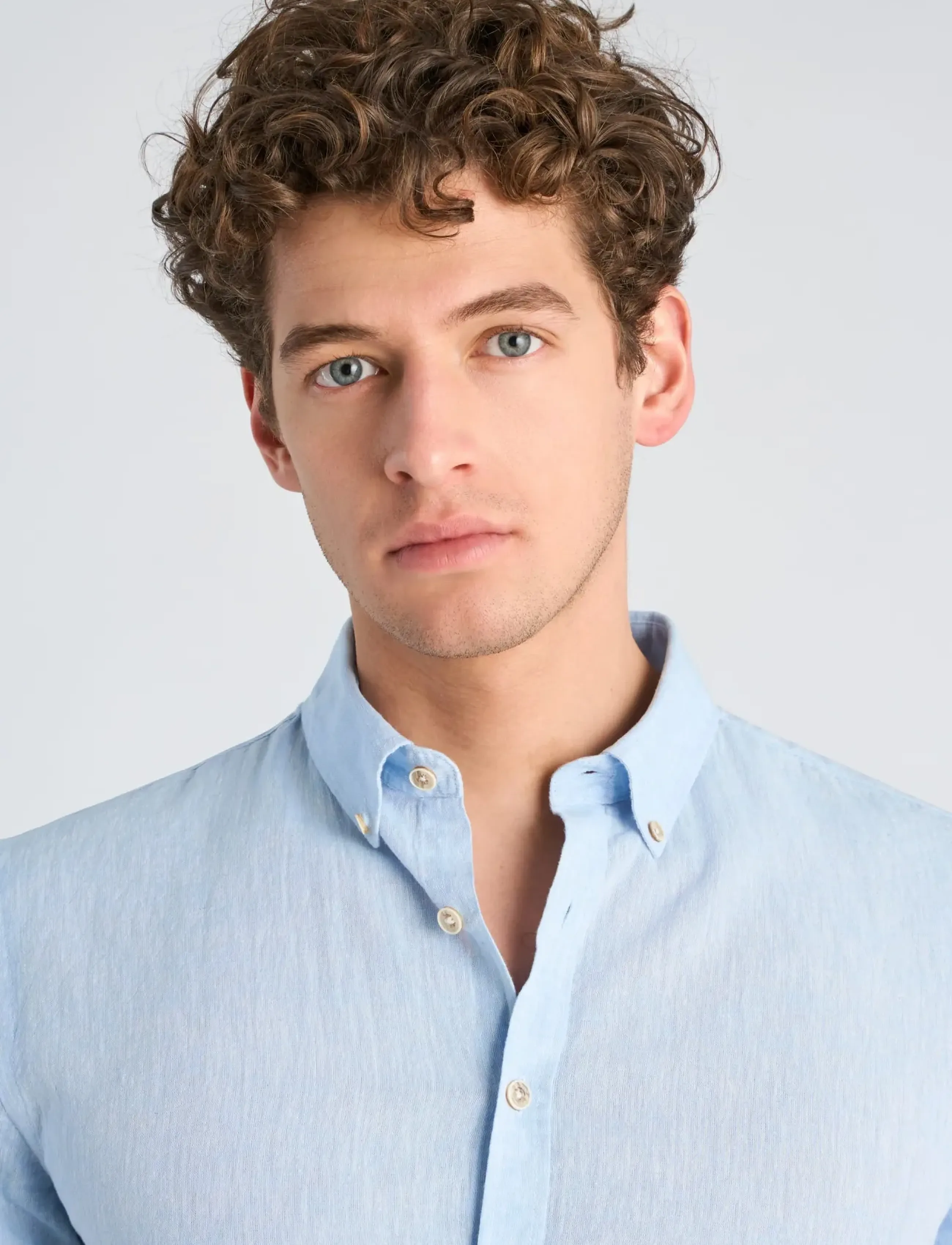 Lindbergh - Cotton/linen shirt S/S - leinenhemden - sky blue - 5