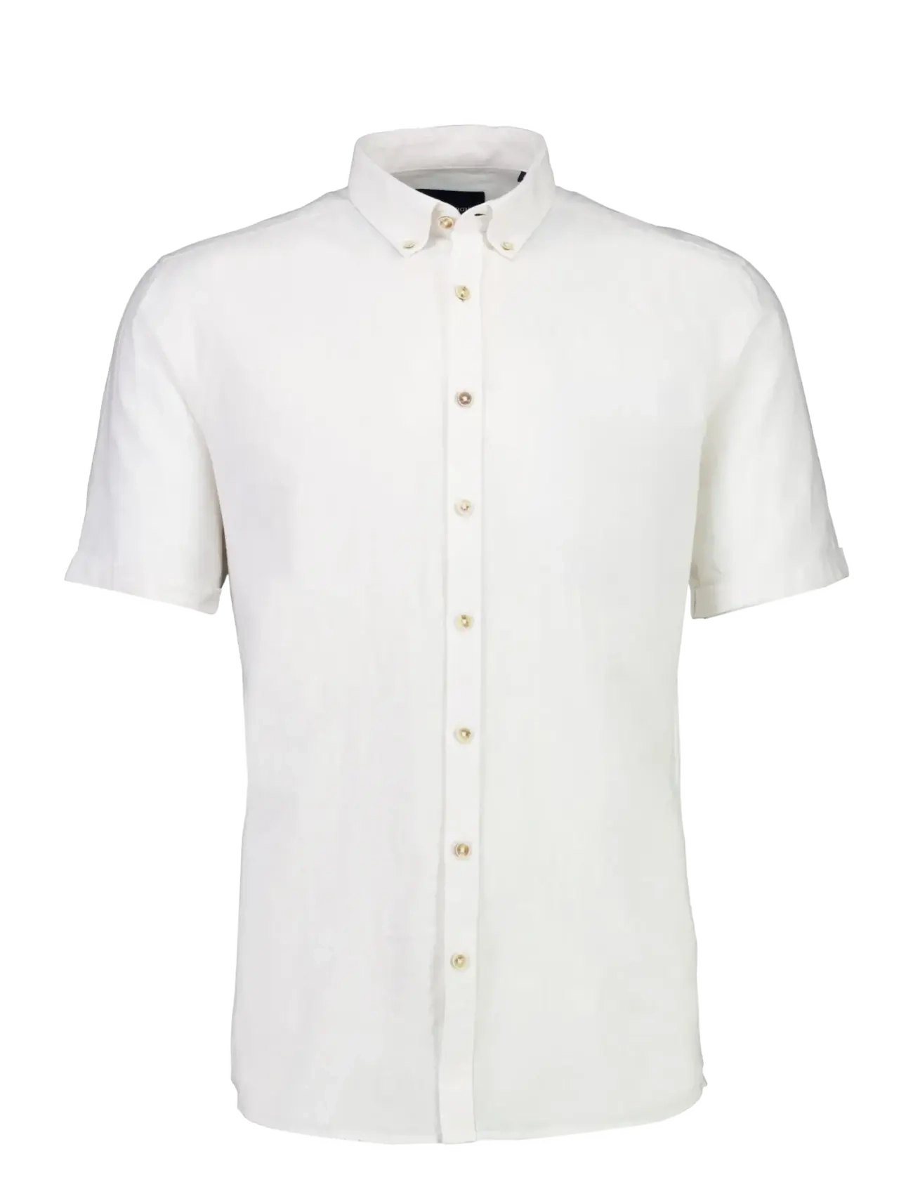 Lindbergh Cotton/linen shirt S/S - Booztlet only men - WHITE / white