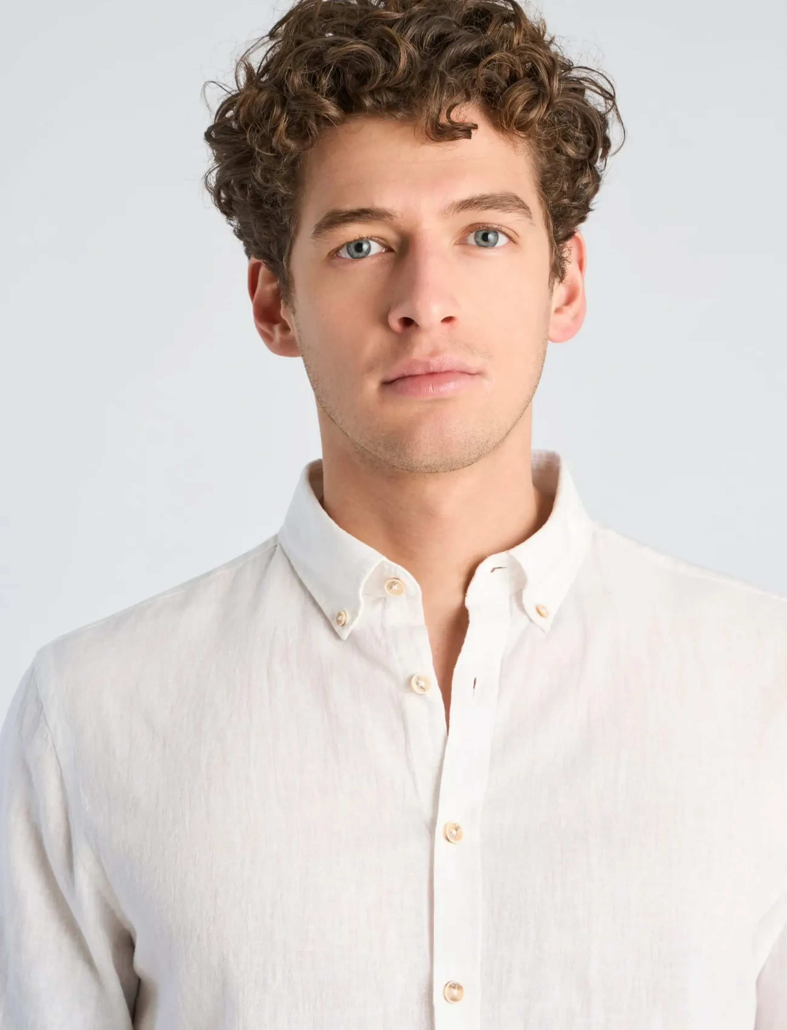 Lindbergh - Cotton/linen shirt S/S - linasest riidest särgid - white - 5