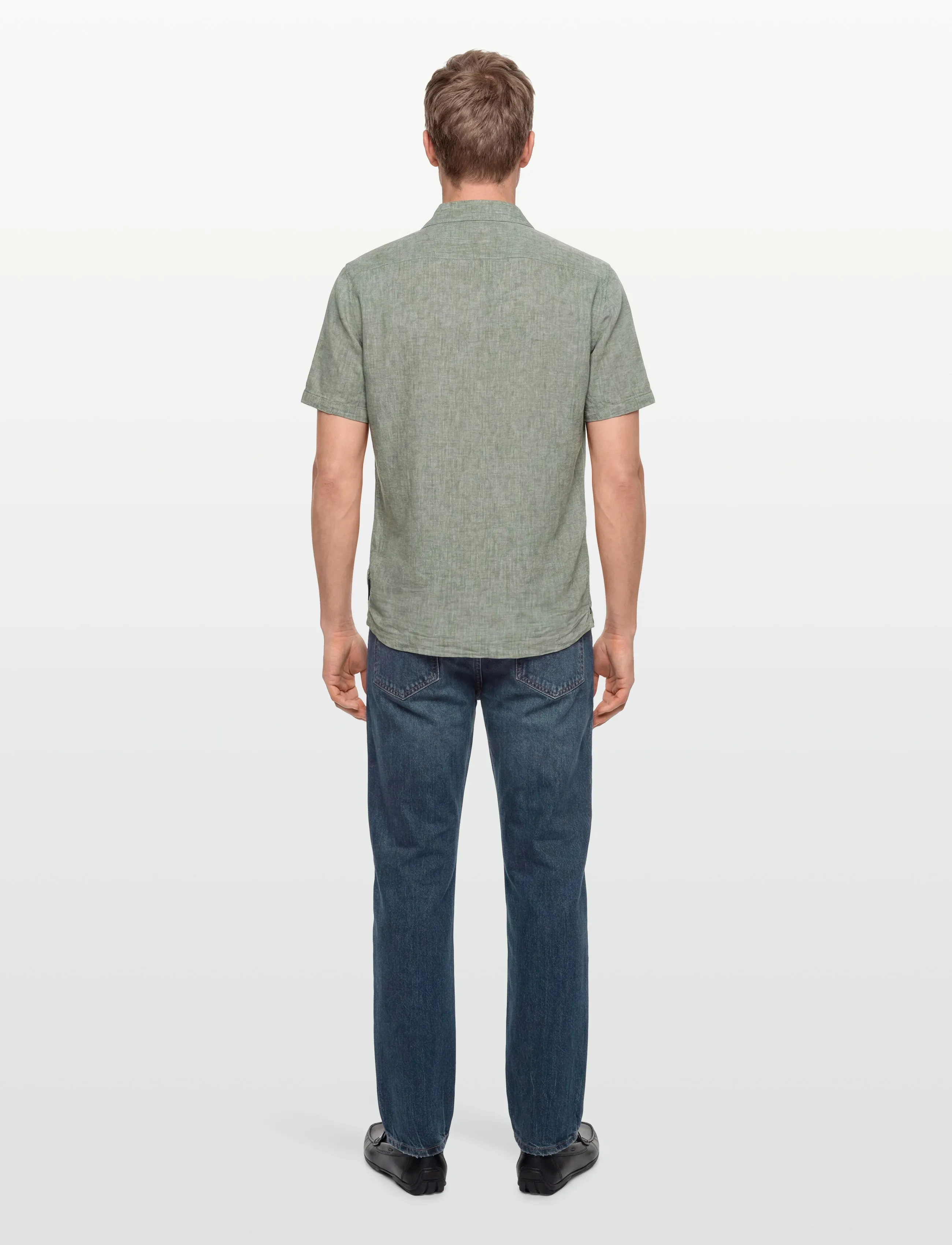 Lindbergh - Casual linen blend resort S/SCasual linen blend resort S/S - kurzarmhemden - army - 4