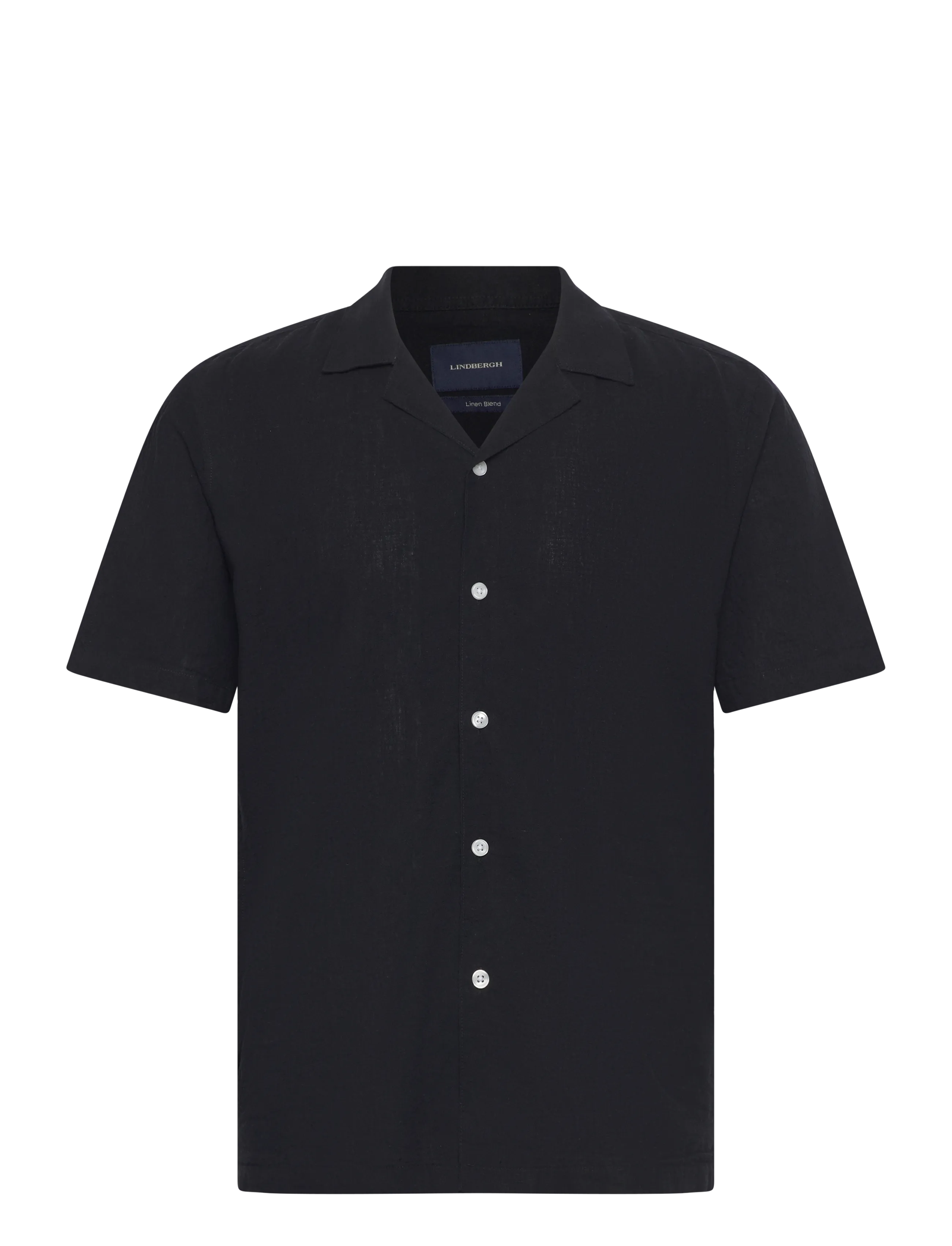 LINDBERGH Casual Linen Blend Resort S/Scasual Linen Blend Resort S/S Schwarz - S - Herren