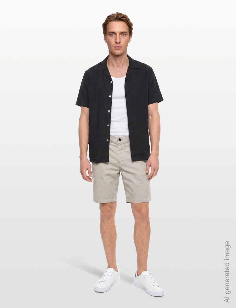 Lindbergh - Casual linen blend resort S/SCasual linen blend resort S/S - short-sleeved shirts - black - 0