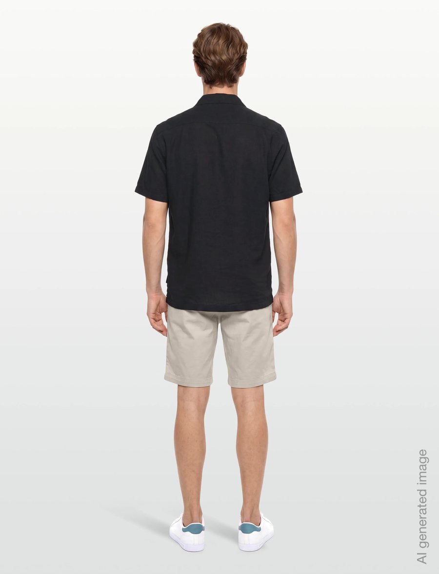 Lindbergh - Casual linen blend resort S/SCasual linen blend resort S/S - short-sleeved shirts - black - 4