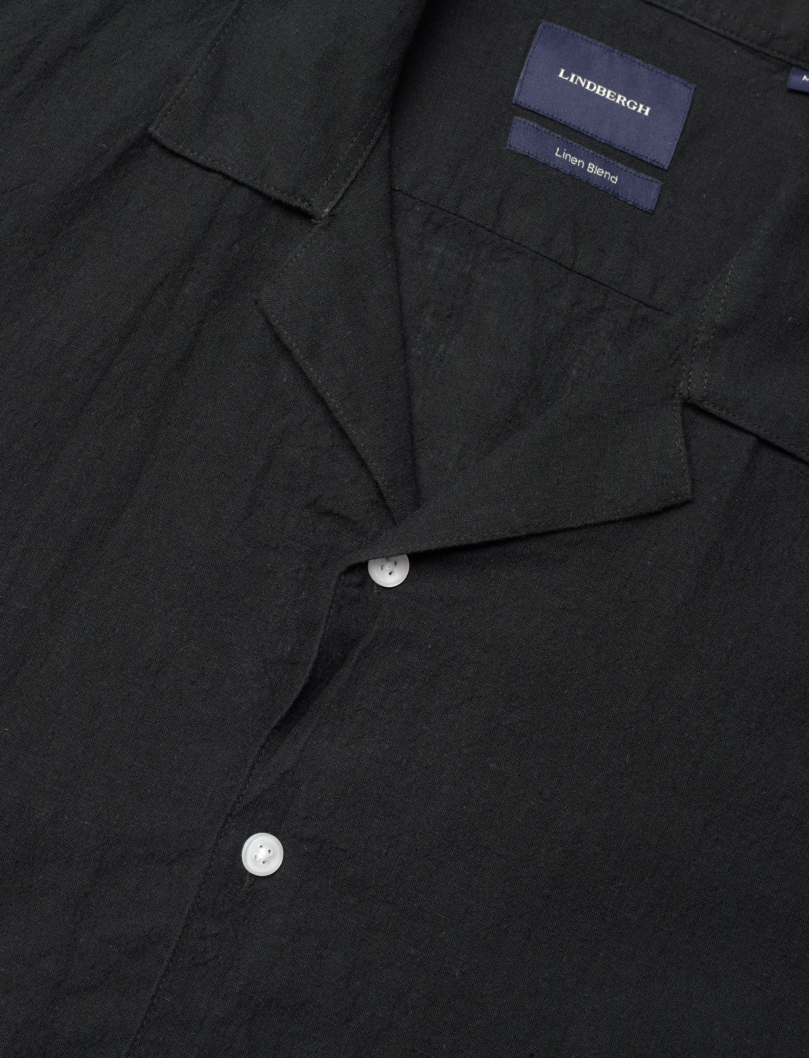 Lindbergh - Casual linen blend resort S/SCasual linen blend resort S/S - kortærmede skjorter - black - 3