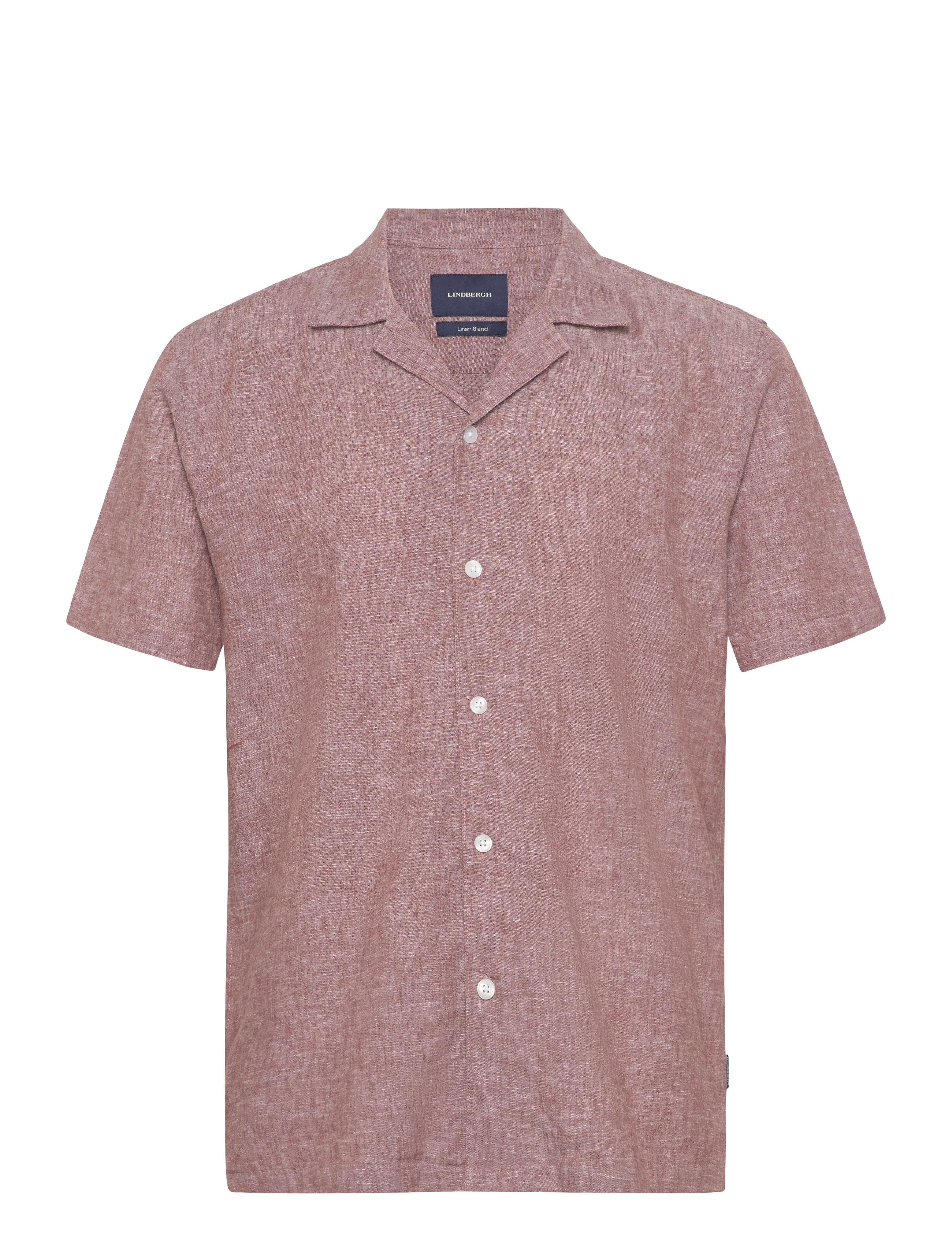 Lindbergh Casual linen blend resort S/SCasual linen blend resort S/S - Skjorter - BURNT CLAY / pink/rose