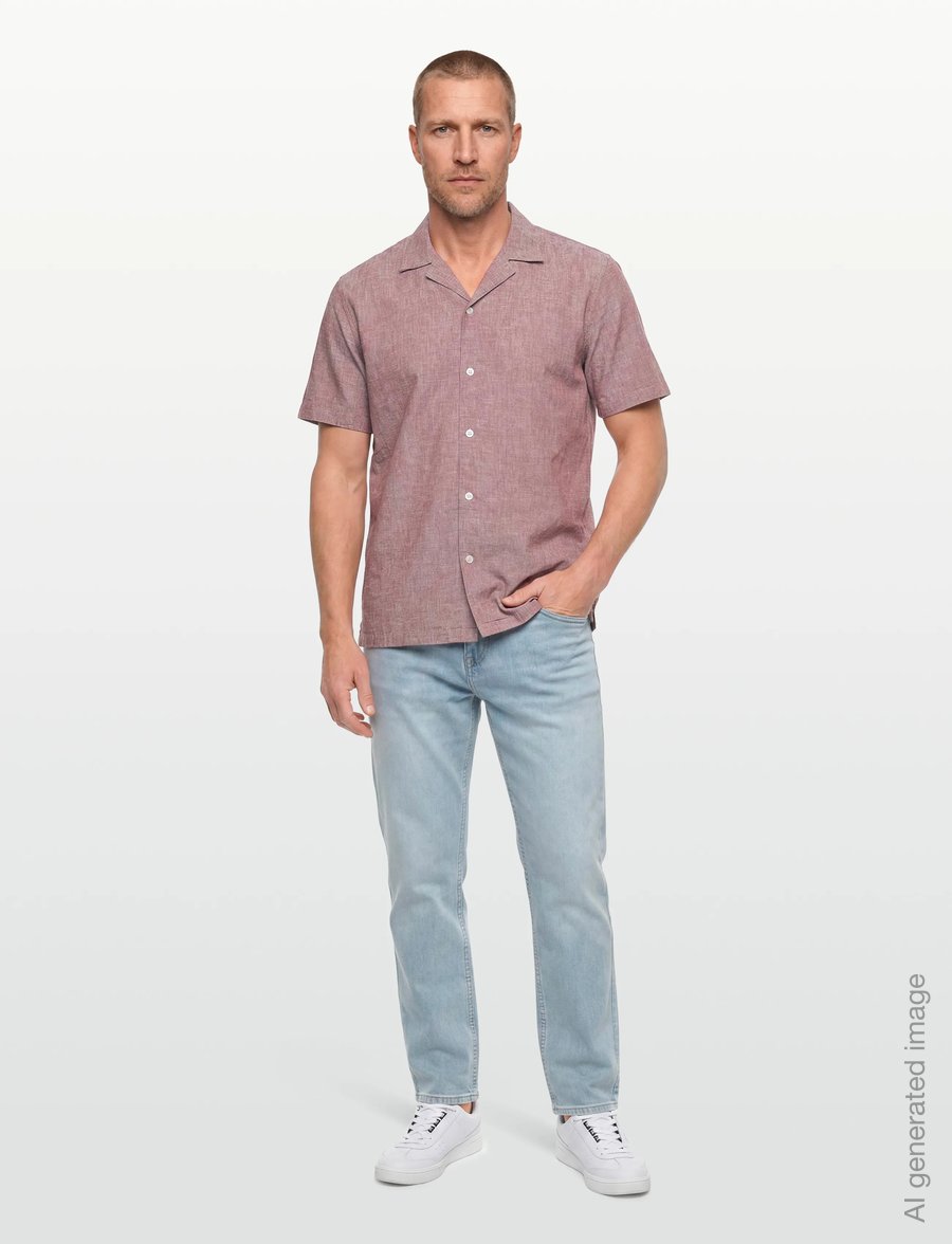 Lindbergh - Casual linen blend resort S/SCasual linen blend resort S/S - short-sleeved shirts - burnt clay - 0