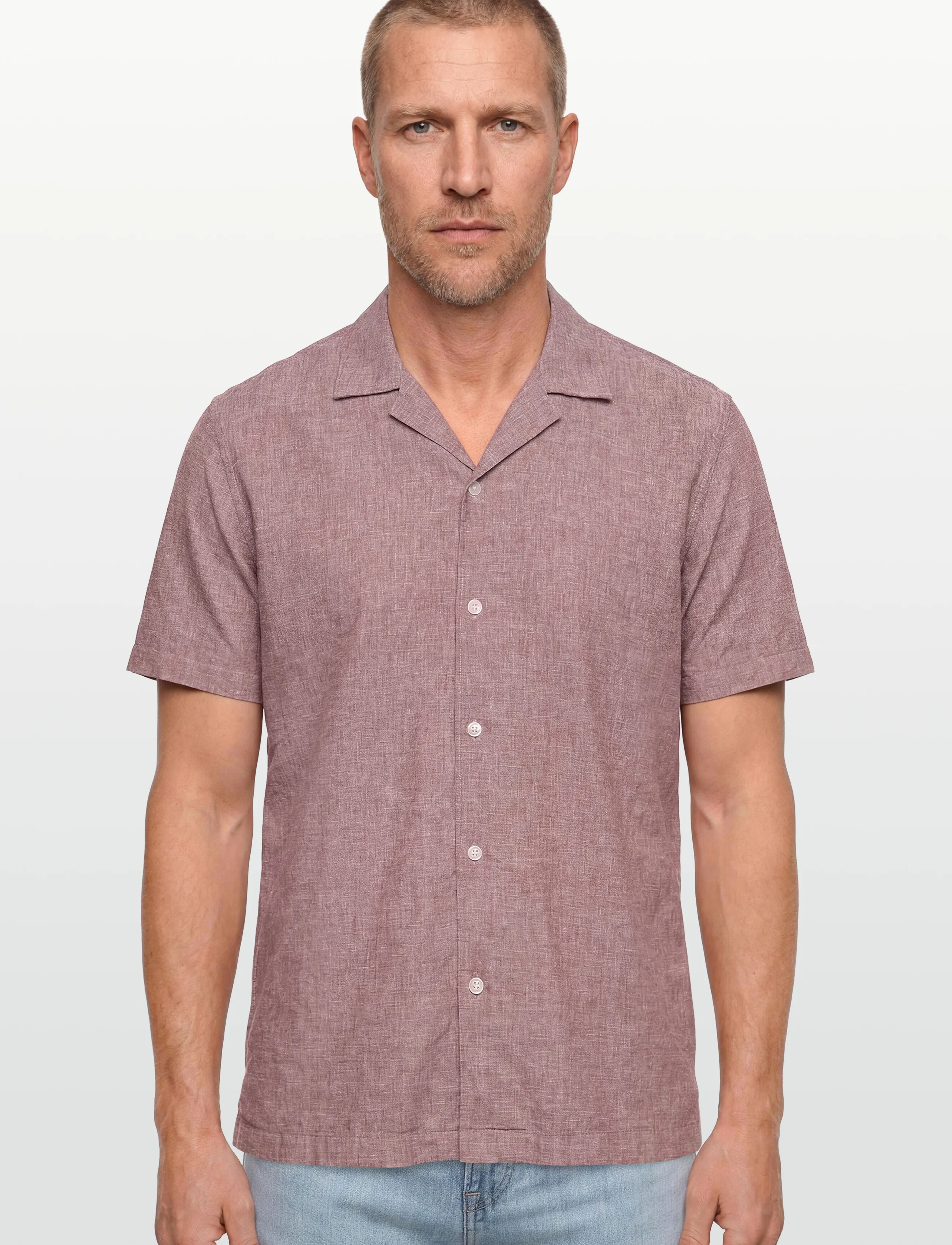Lindbergh - Casual linen blend resort S/SCasual linen blend resort S/S - kurzarmhemden - burnt clay - 3