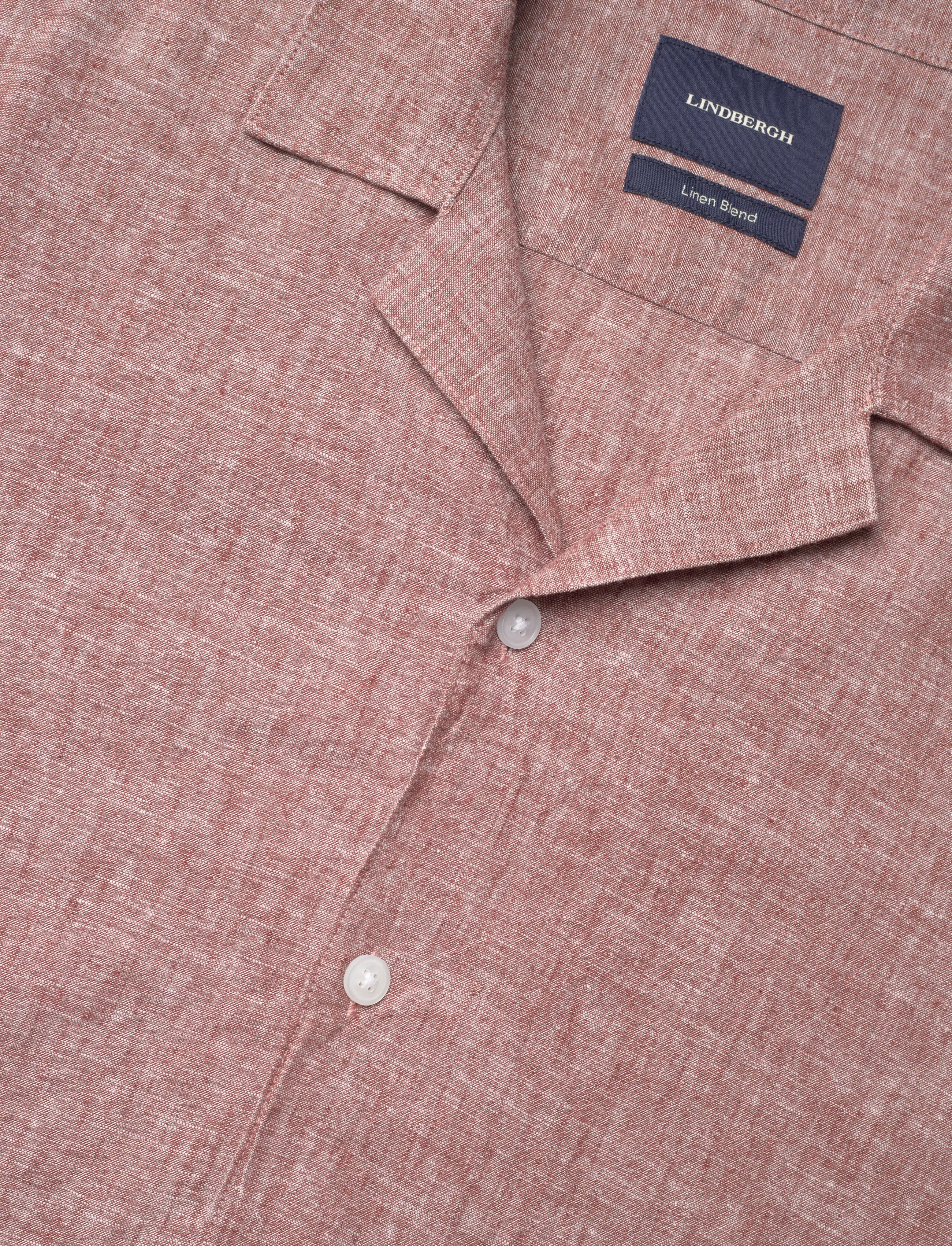 Lindbergh - Casual linen blend resort S/SCasual linen blend resort S/S - kortærmede skjorter - burnt clay - 3