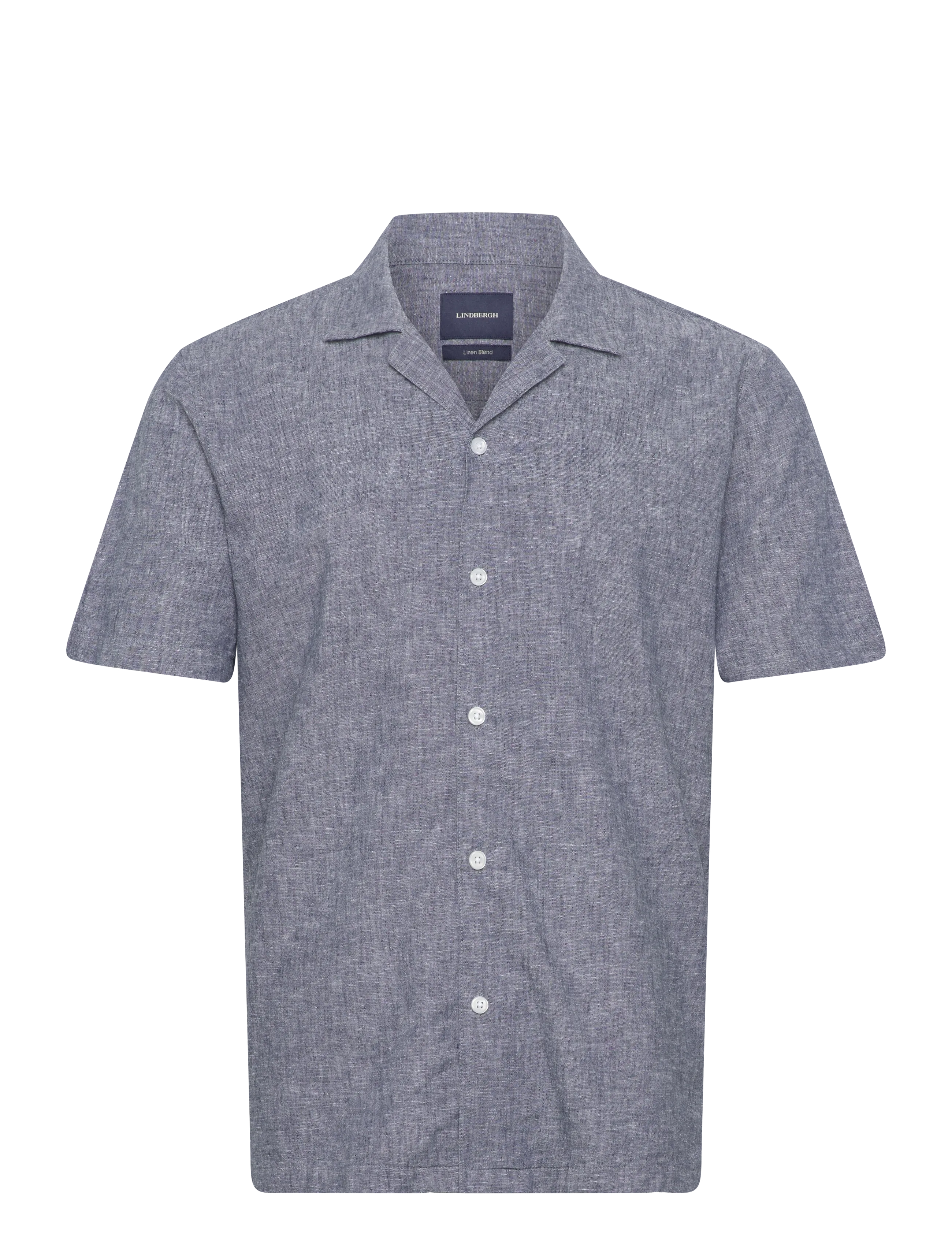 LINDBERGH Casual Linen Blend Resort S/Scasual Linen Blend Resort S/S Navy - M - Herren