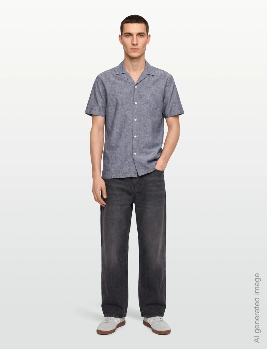 Lindbergh - Casual linen blend resort S/SCasual linen blend resort S/S - kortærmede skjorter - dk blue - 0