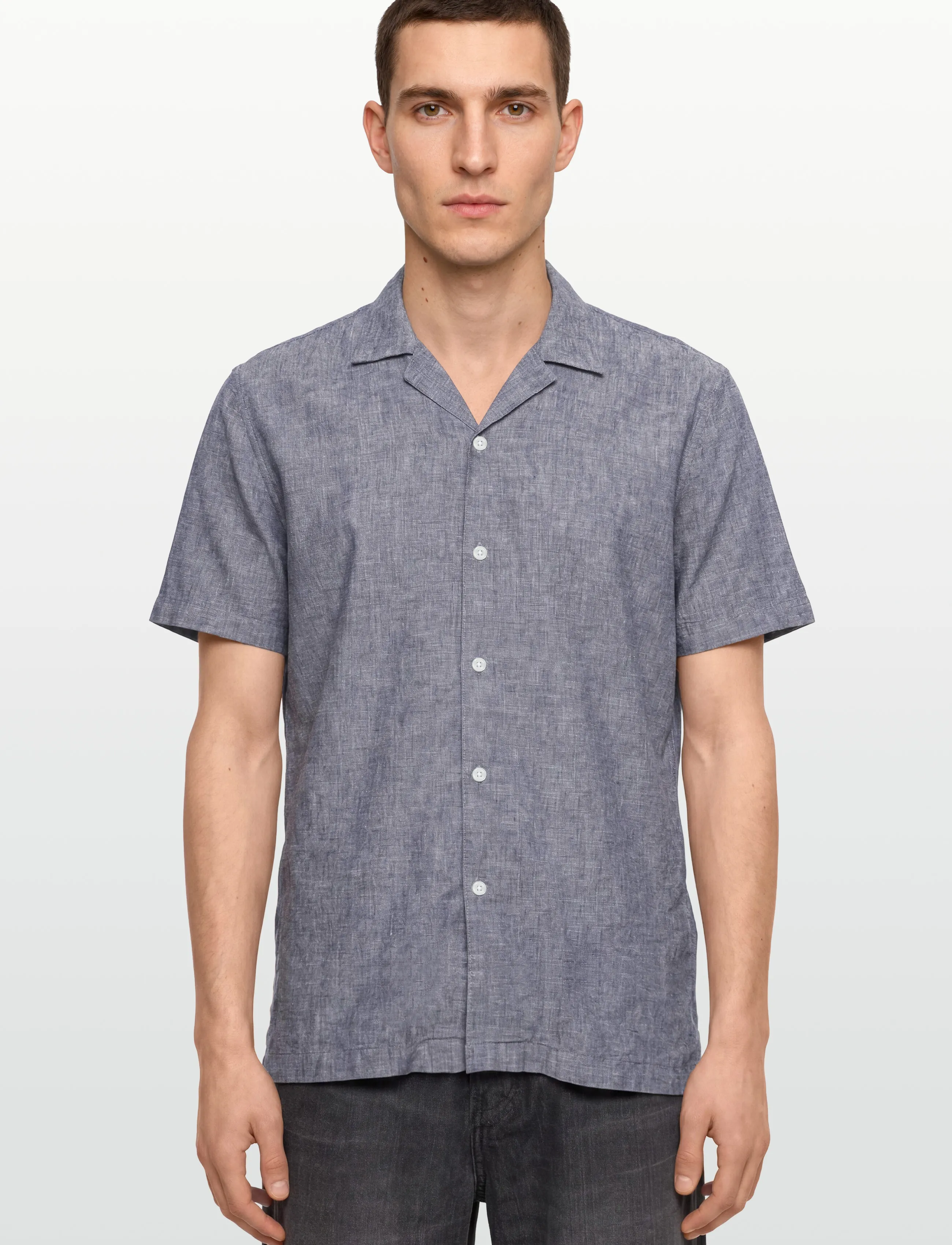 Lindbergh - Casual linen blend resort S/SCasual linen blend resort S/S - kortärmade skjortor - dk blue - 3